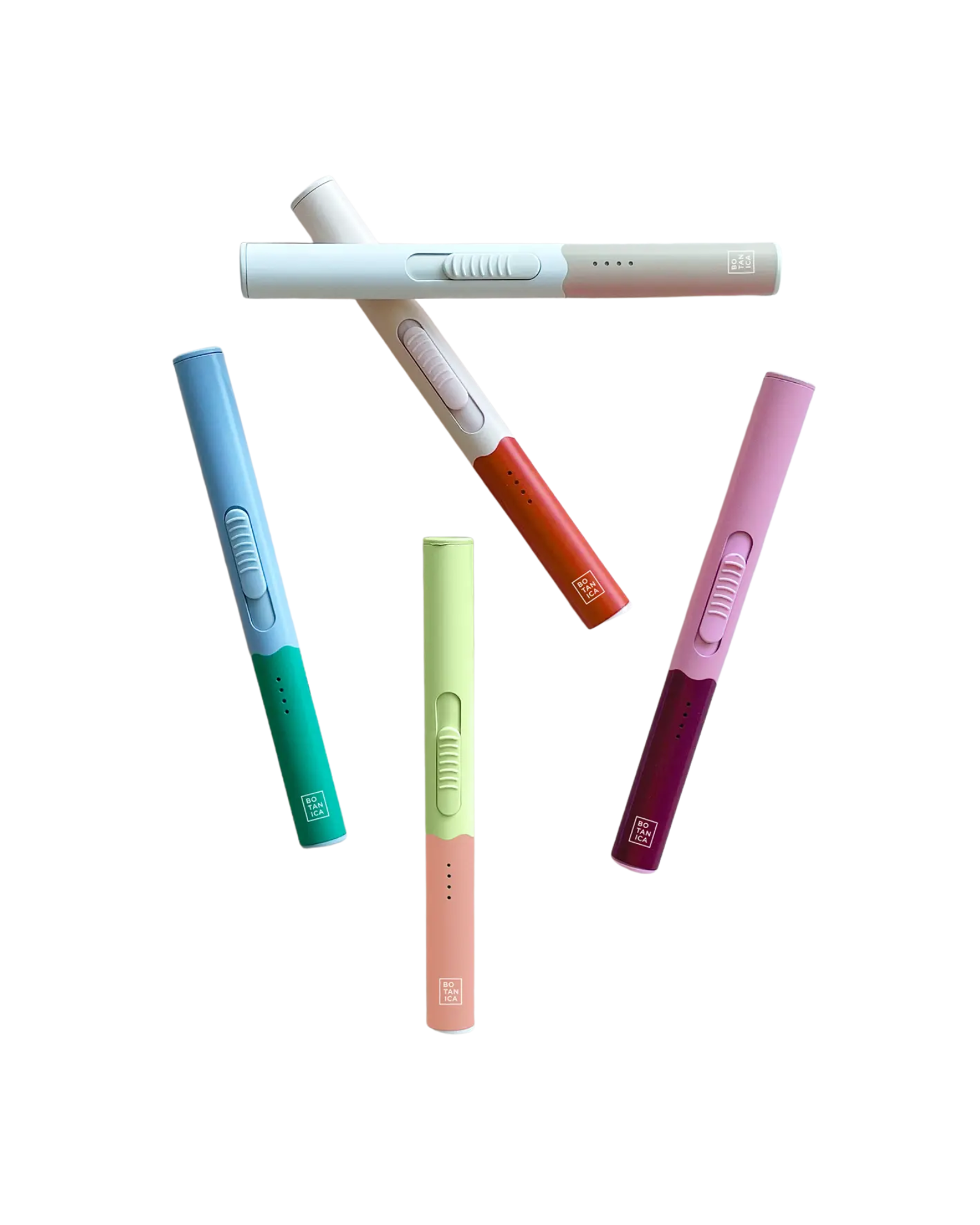All five flameless lighter colors displayed together