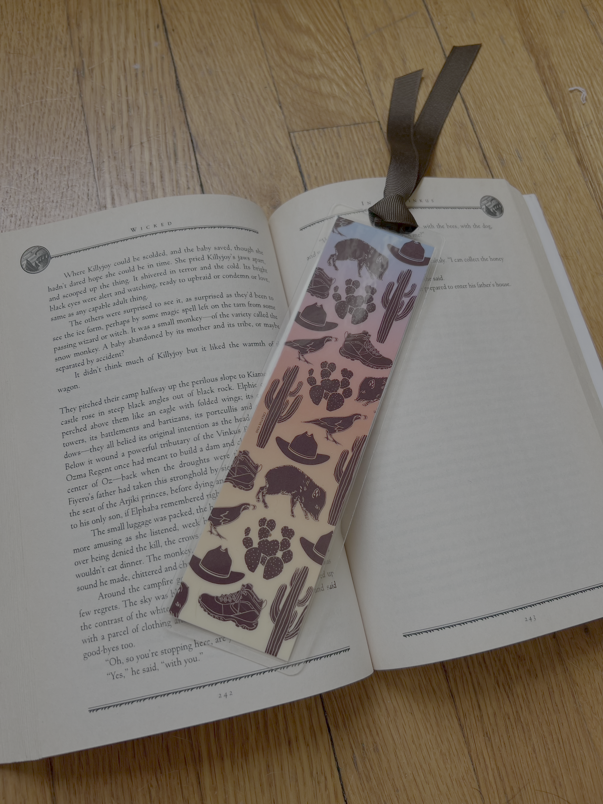 Desert Hike Laminated Bookmark with Ribbon