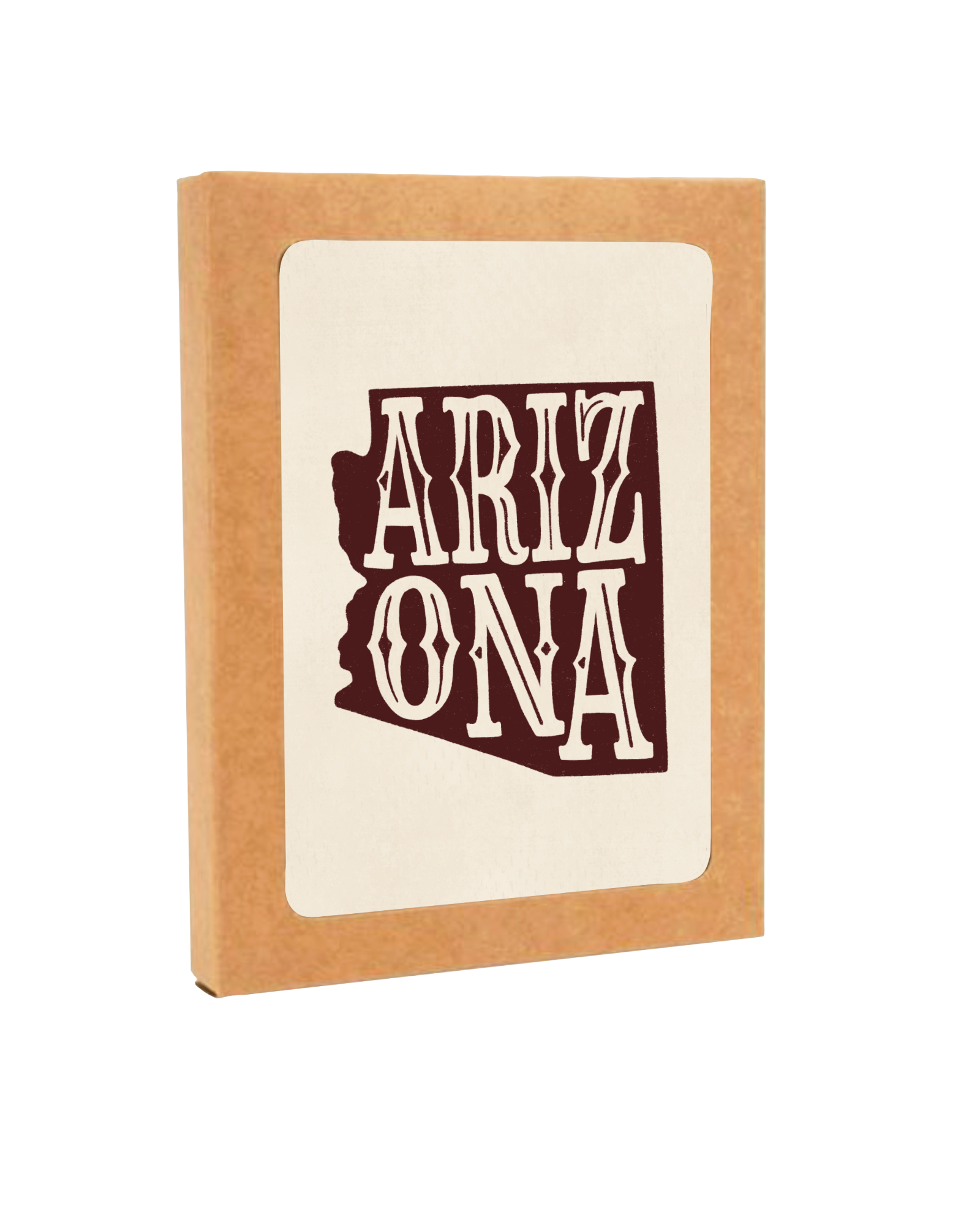 Brown kraft box with arizona cards