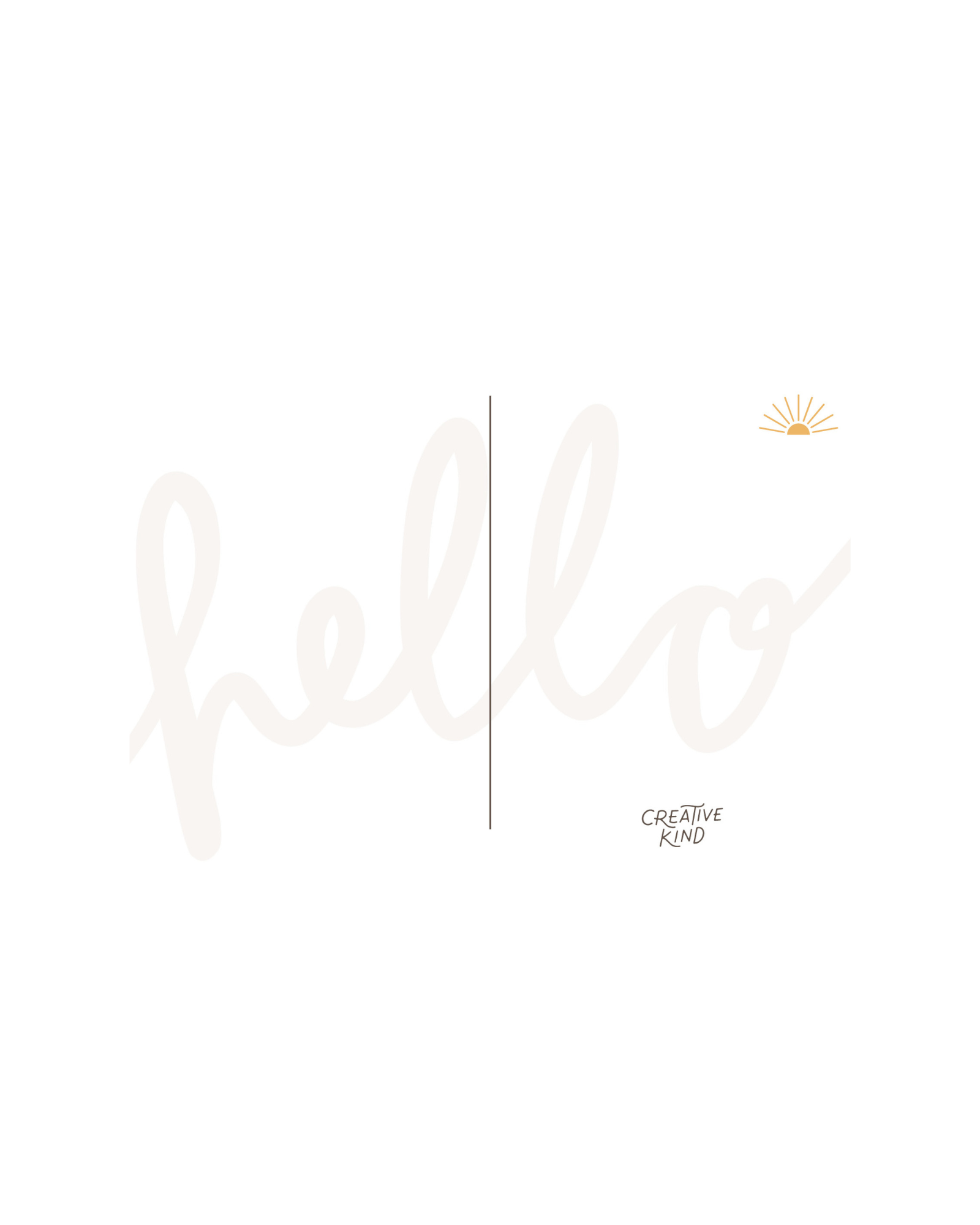 Back of the postcard with a semi-transparent hello in script