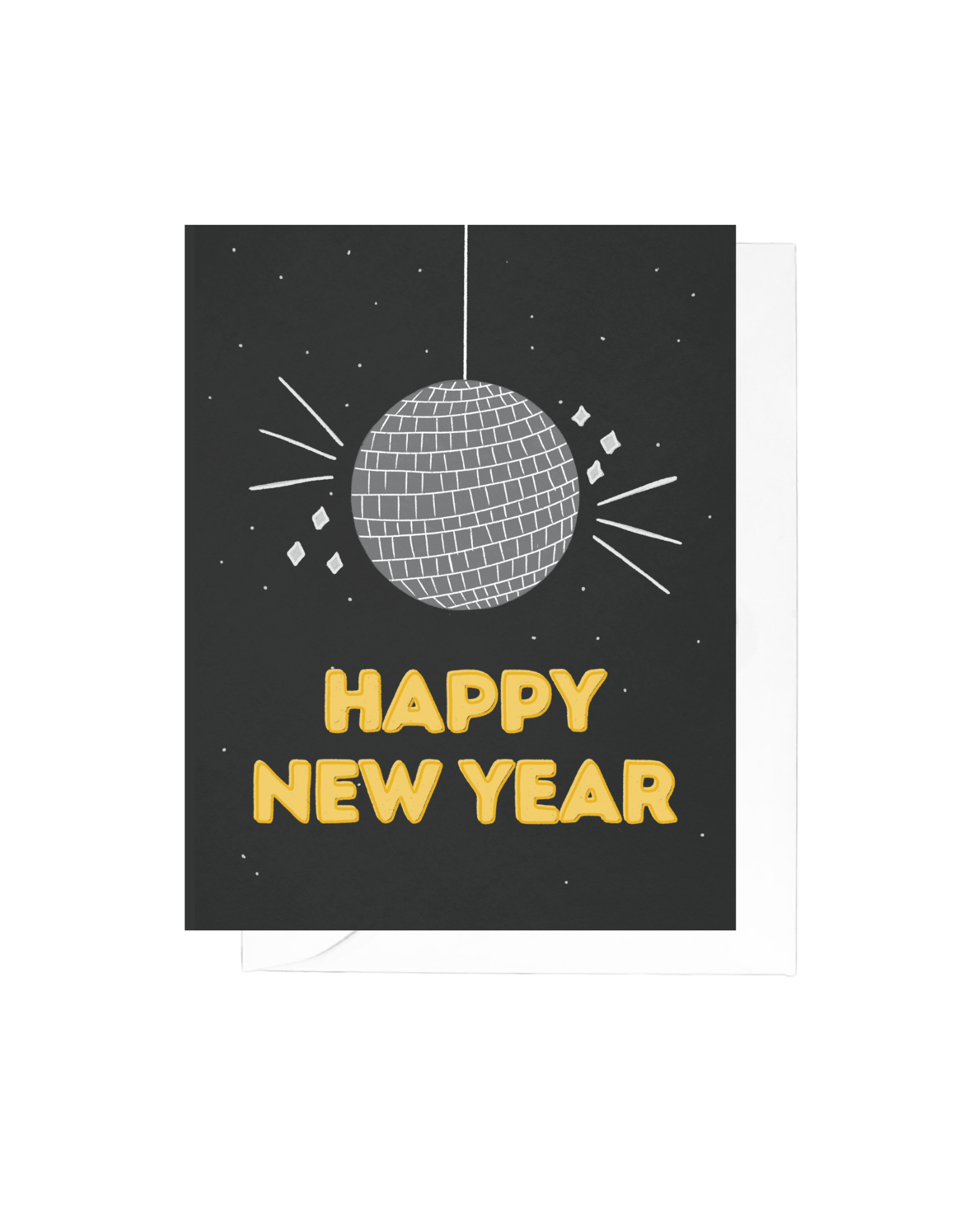 Happy New Year Disco Ball Greeting Card