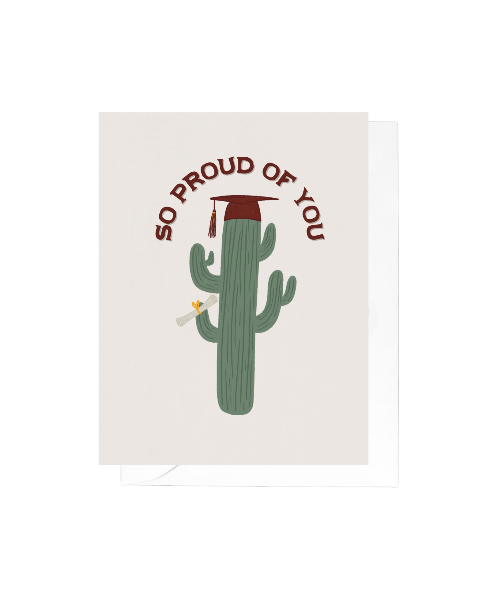 Red and Gold Cactus Grad Greeting Card