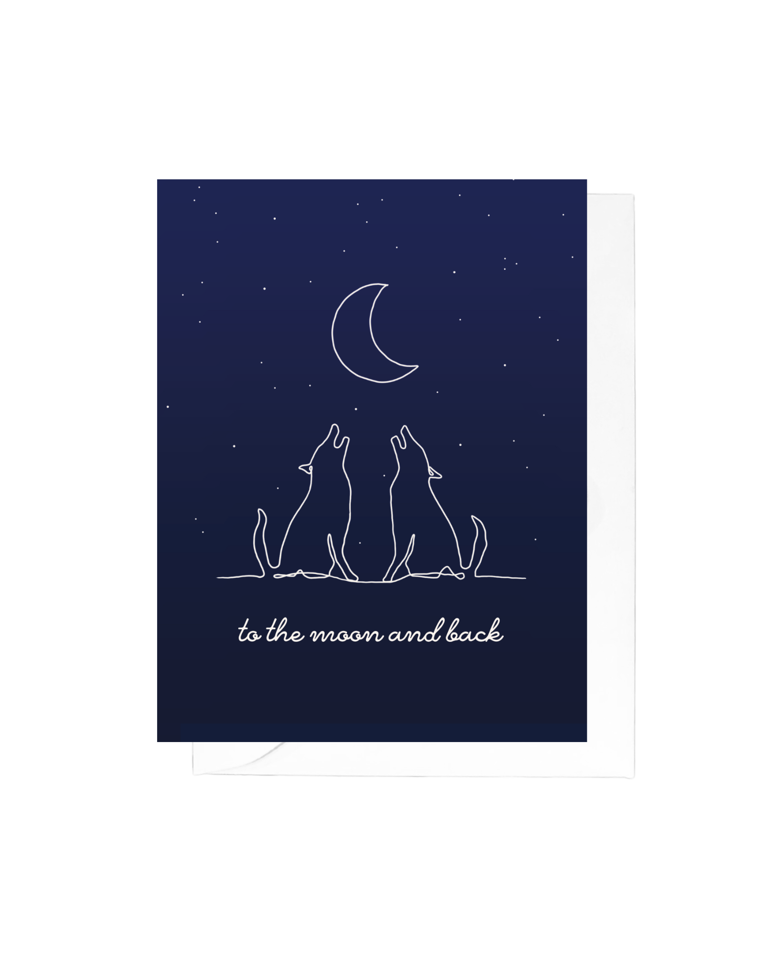 To the Moon and Back Coyote Greeting Card