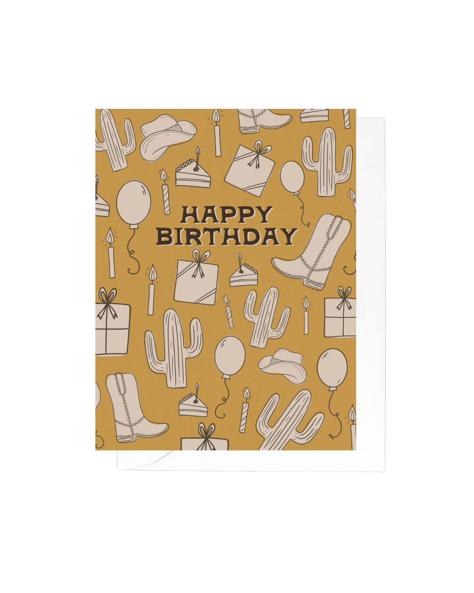 Western Sketch Birthday Greeting Card