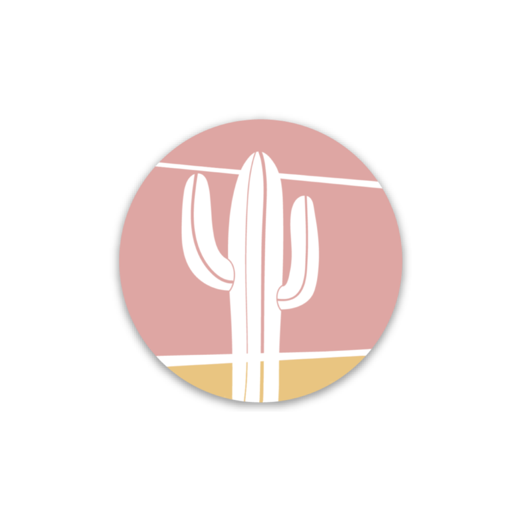 Saguaro Circle Vinyl Sticker