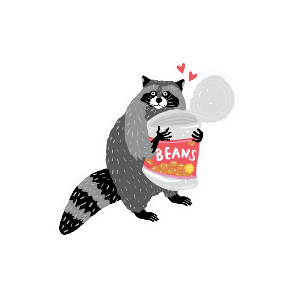 Raccoon Beans Vinyl Sticker