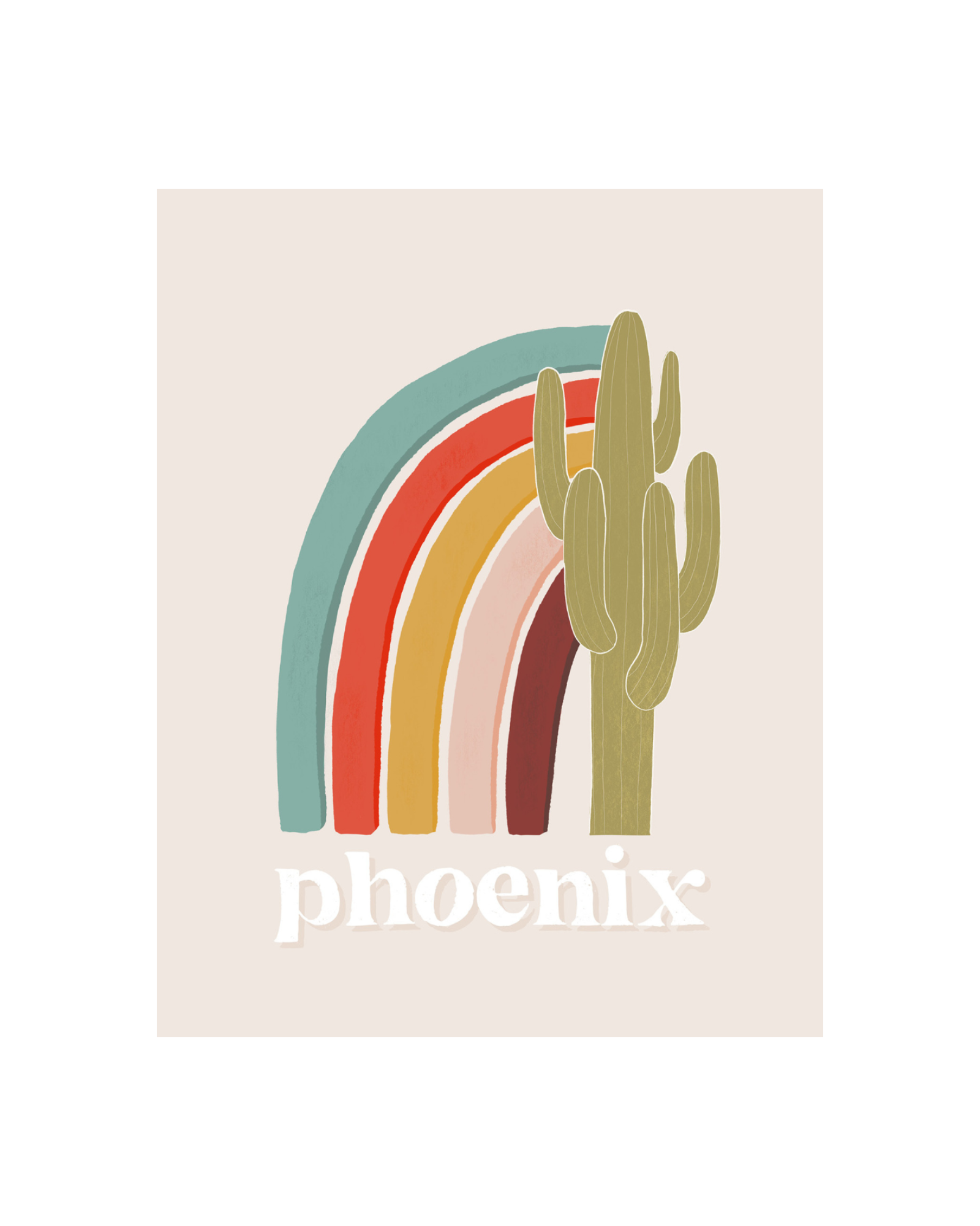Phoenix Rainbow Saguaro Art Print
