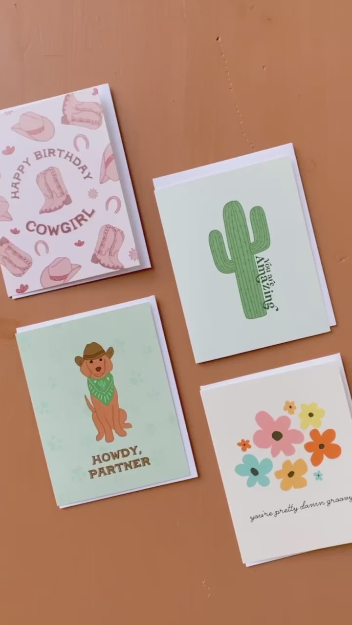 Video of cards with matching stickers