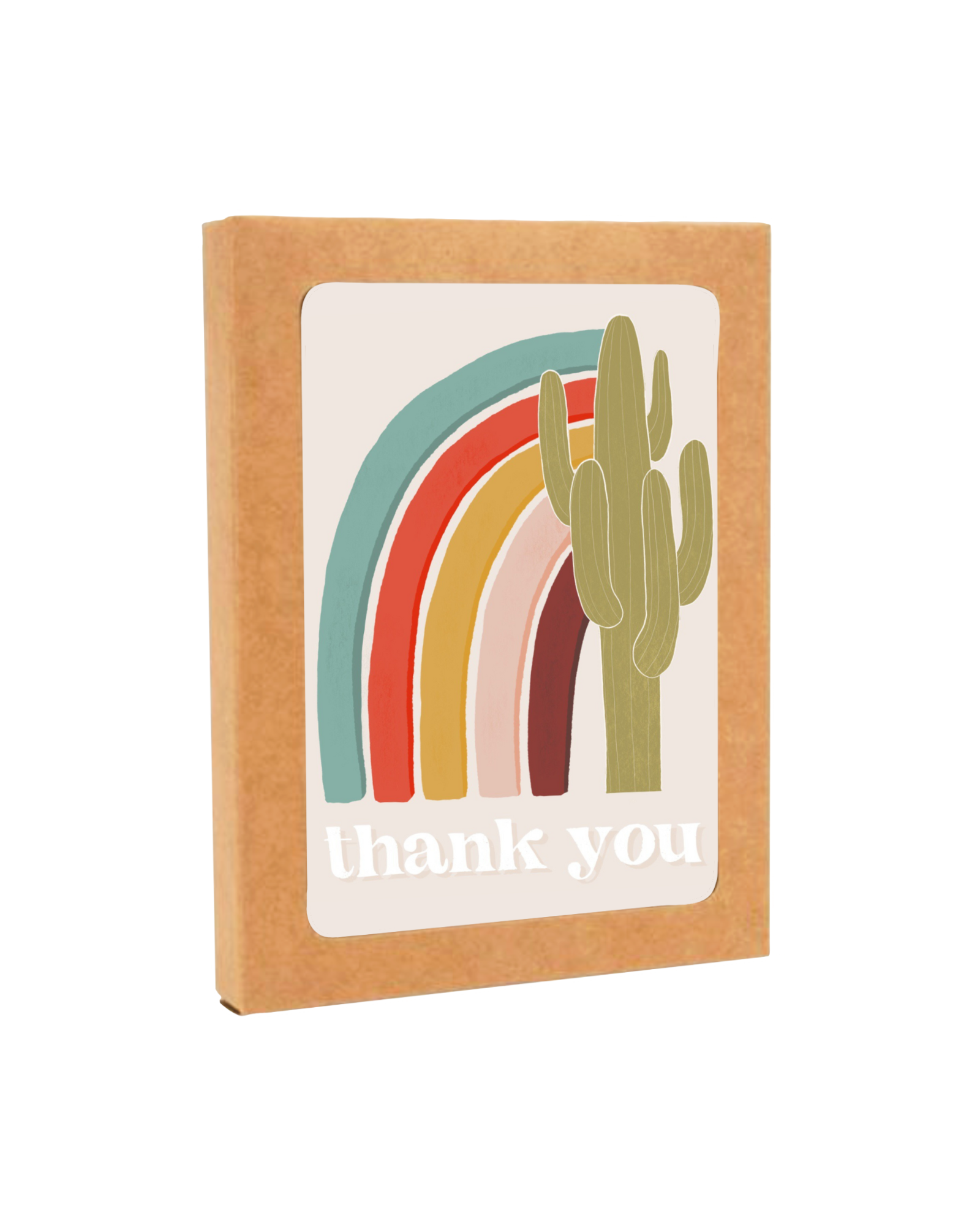 Rainbow Saguaro Thank You Greeting Card Box Set of 8