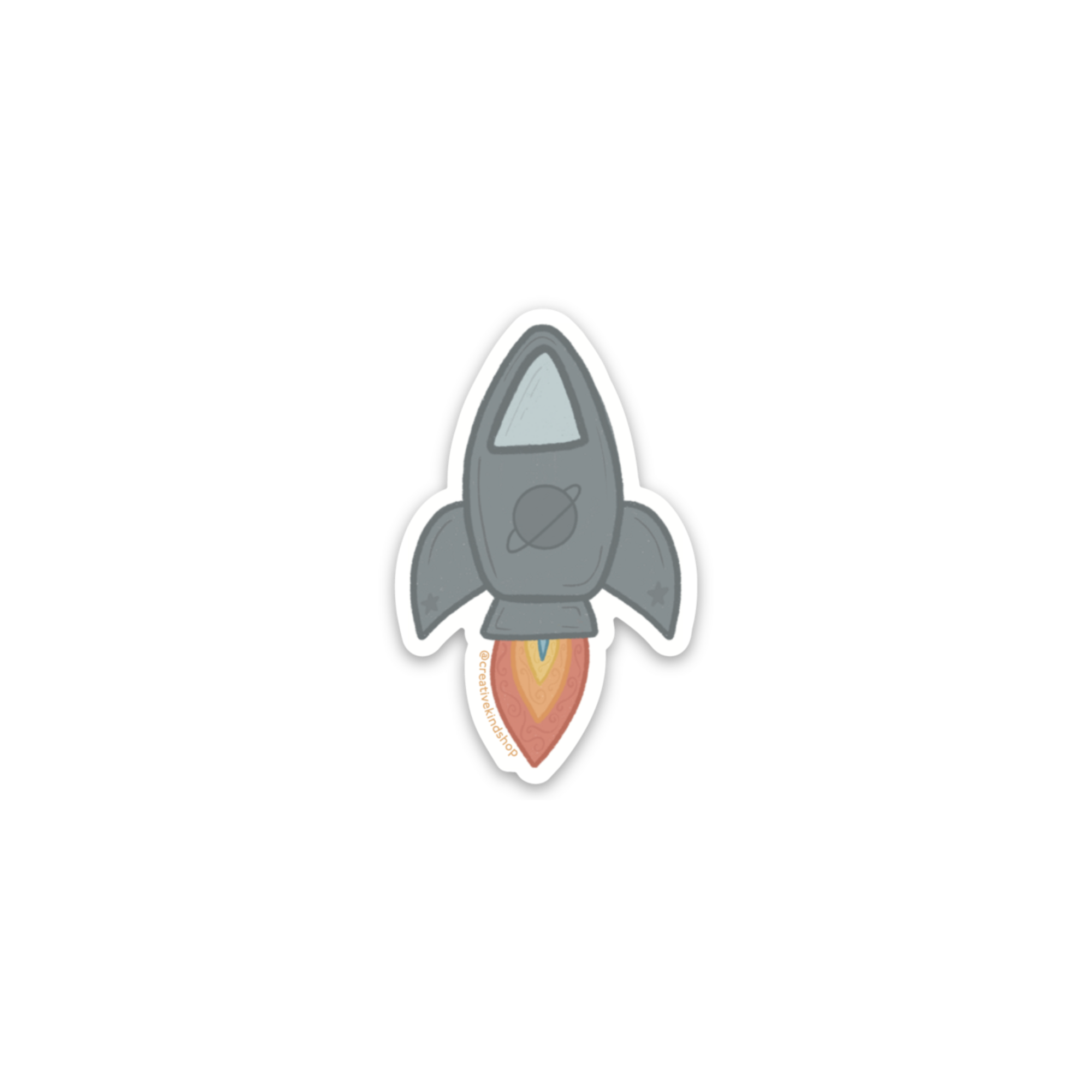 Rocket Ship Vinyl Sticker