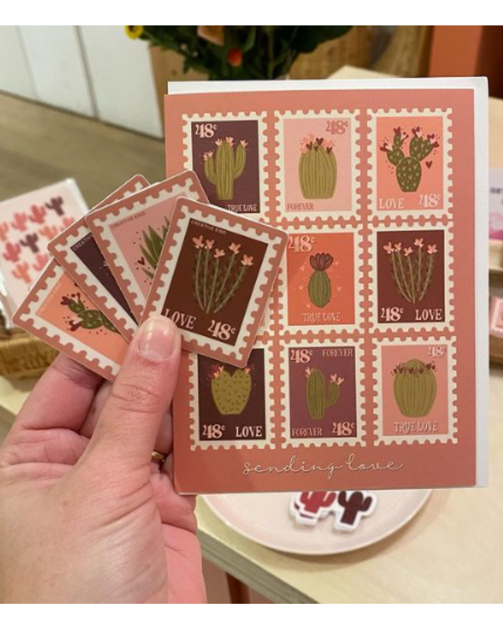 Sending Love Stamps Greeting Card
