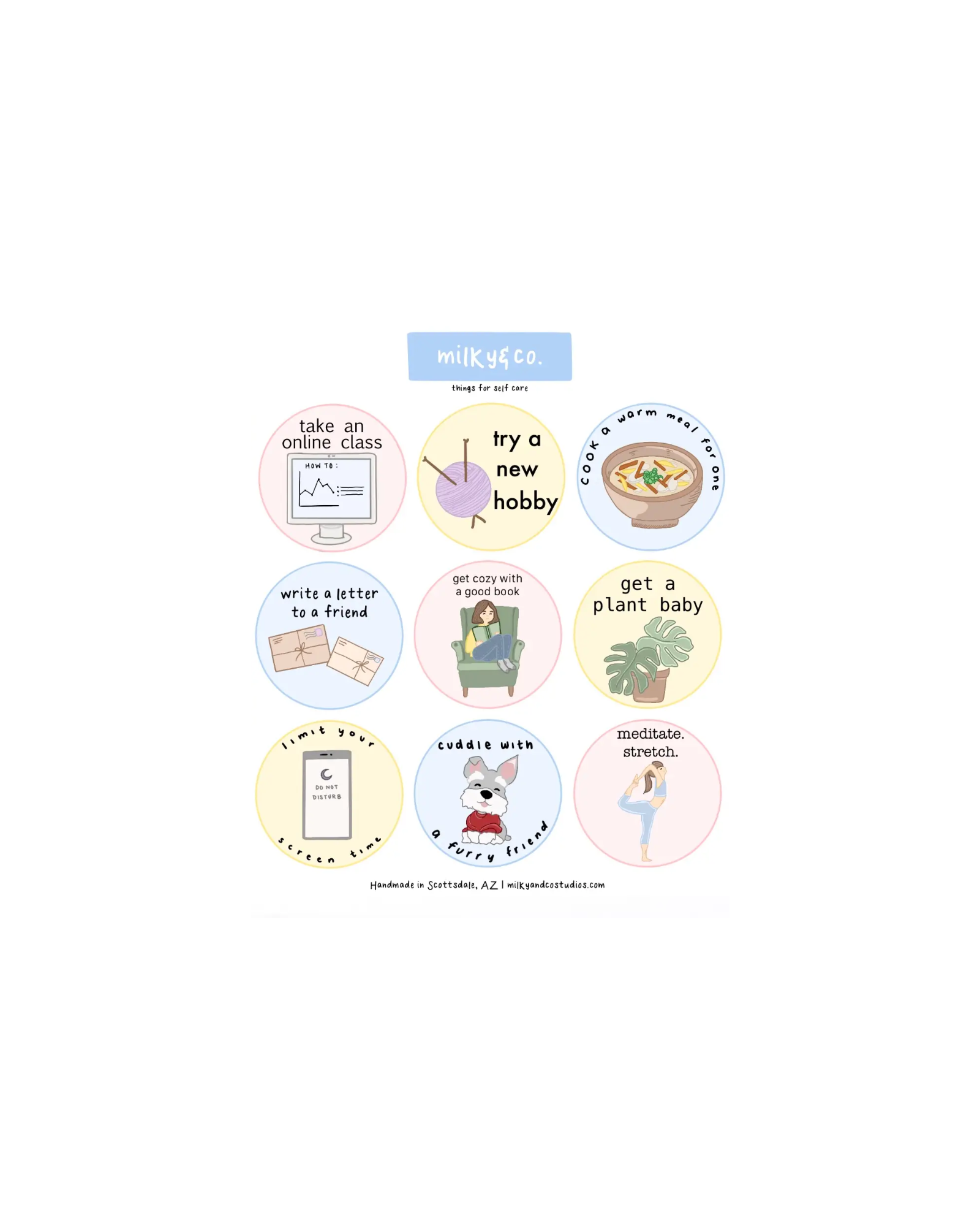 Things for Self Care Sticker Sheet