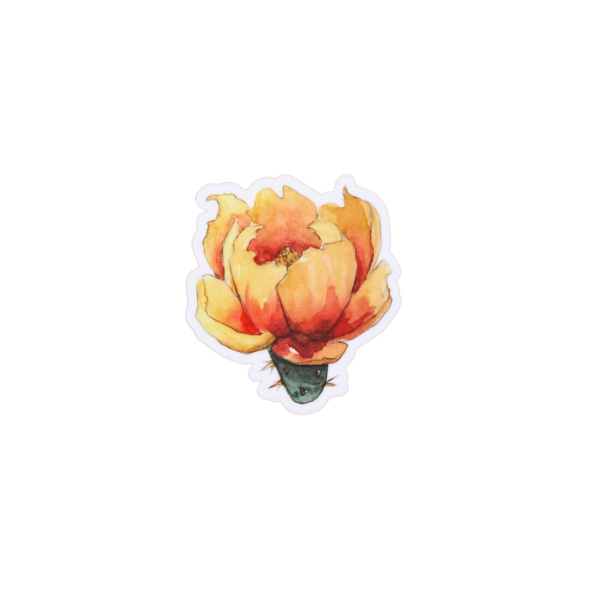 Yellow Prickly Pear Cactus Flower Vinyl Sticker