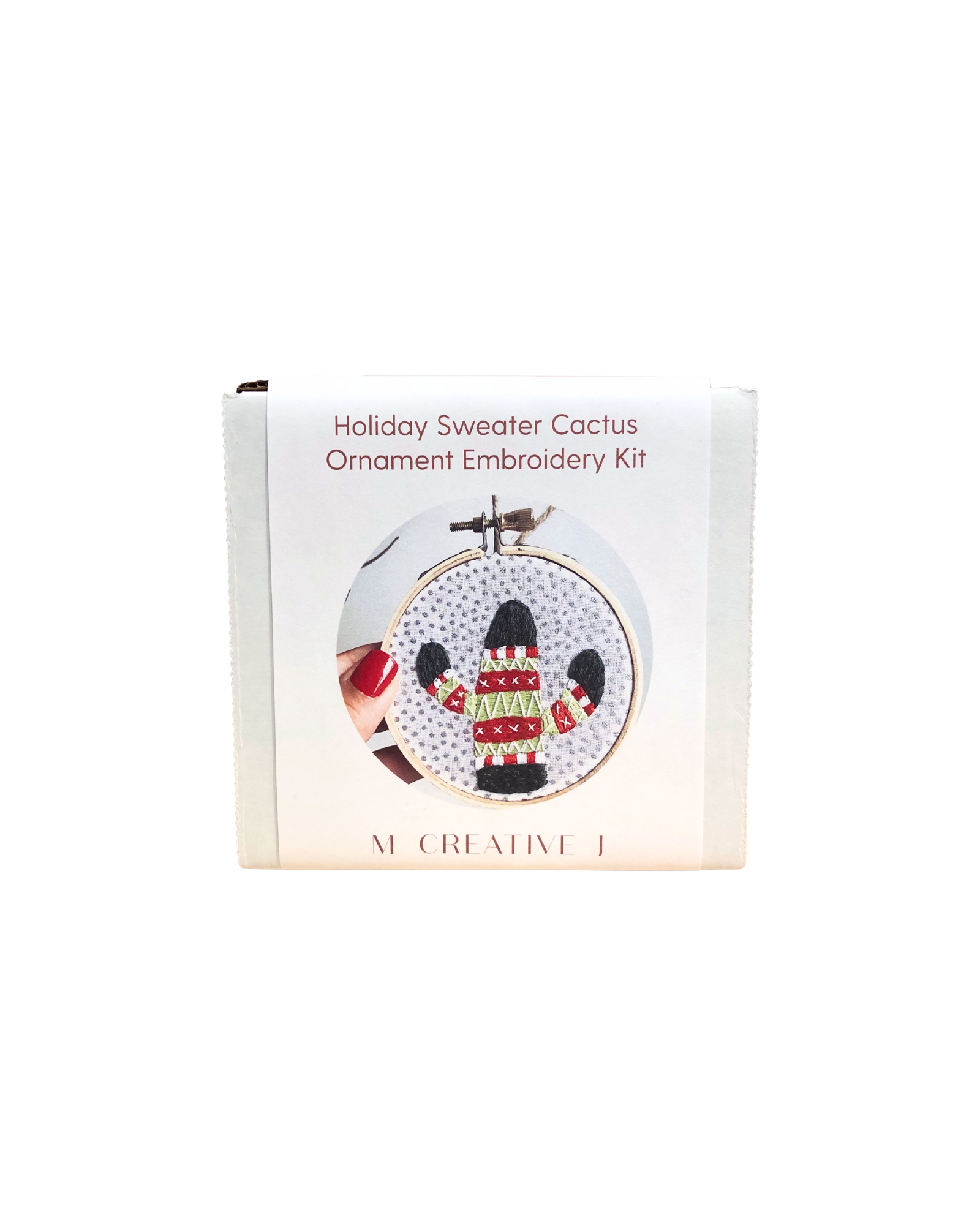 Holiday Sweater Cactus Ornament - DIY Beginner Hand Embroidery