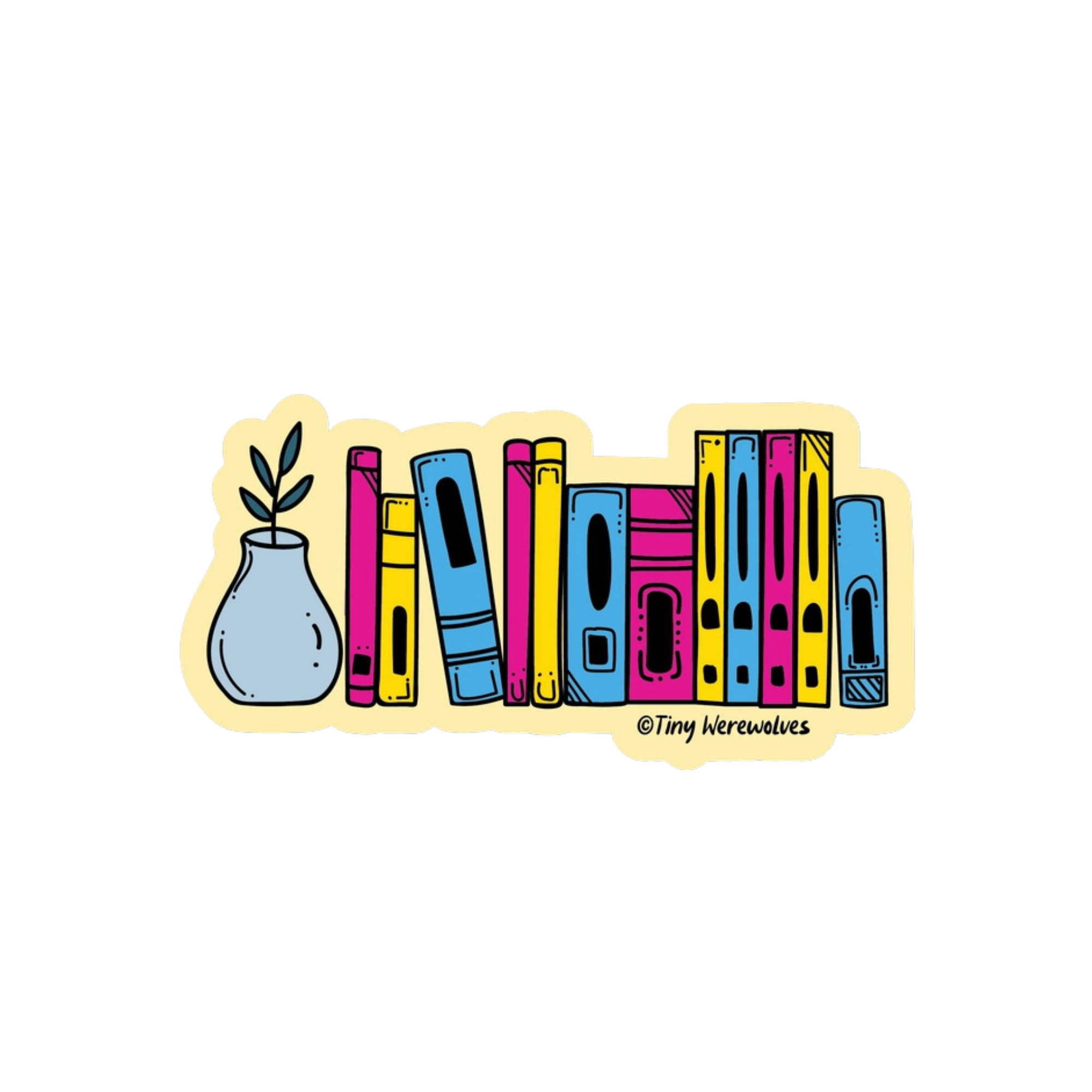 Pansexual Bookshelf Pride Vinyl Sticker