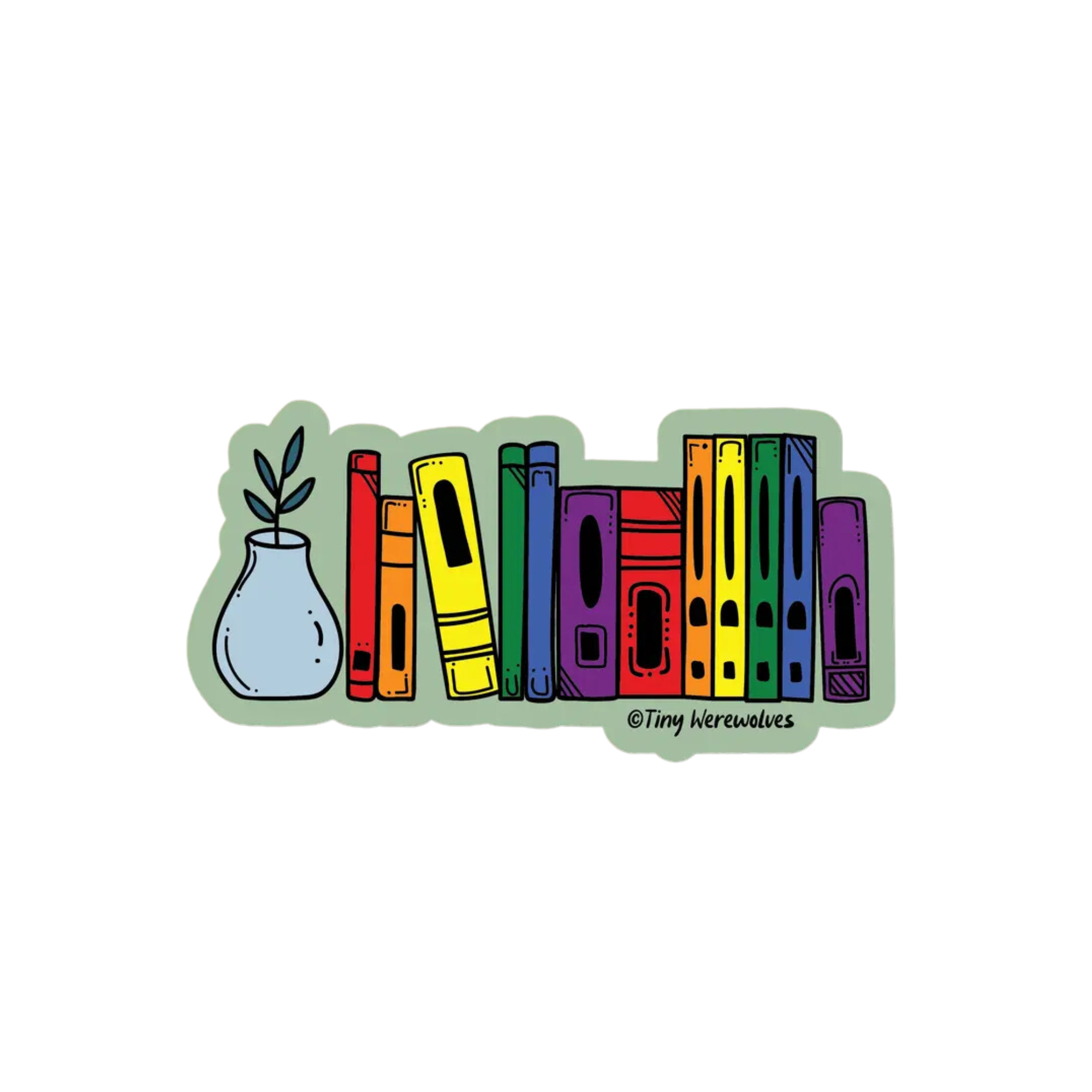 Rainbow Bookshelf Pride Vinyl Sticker