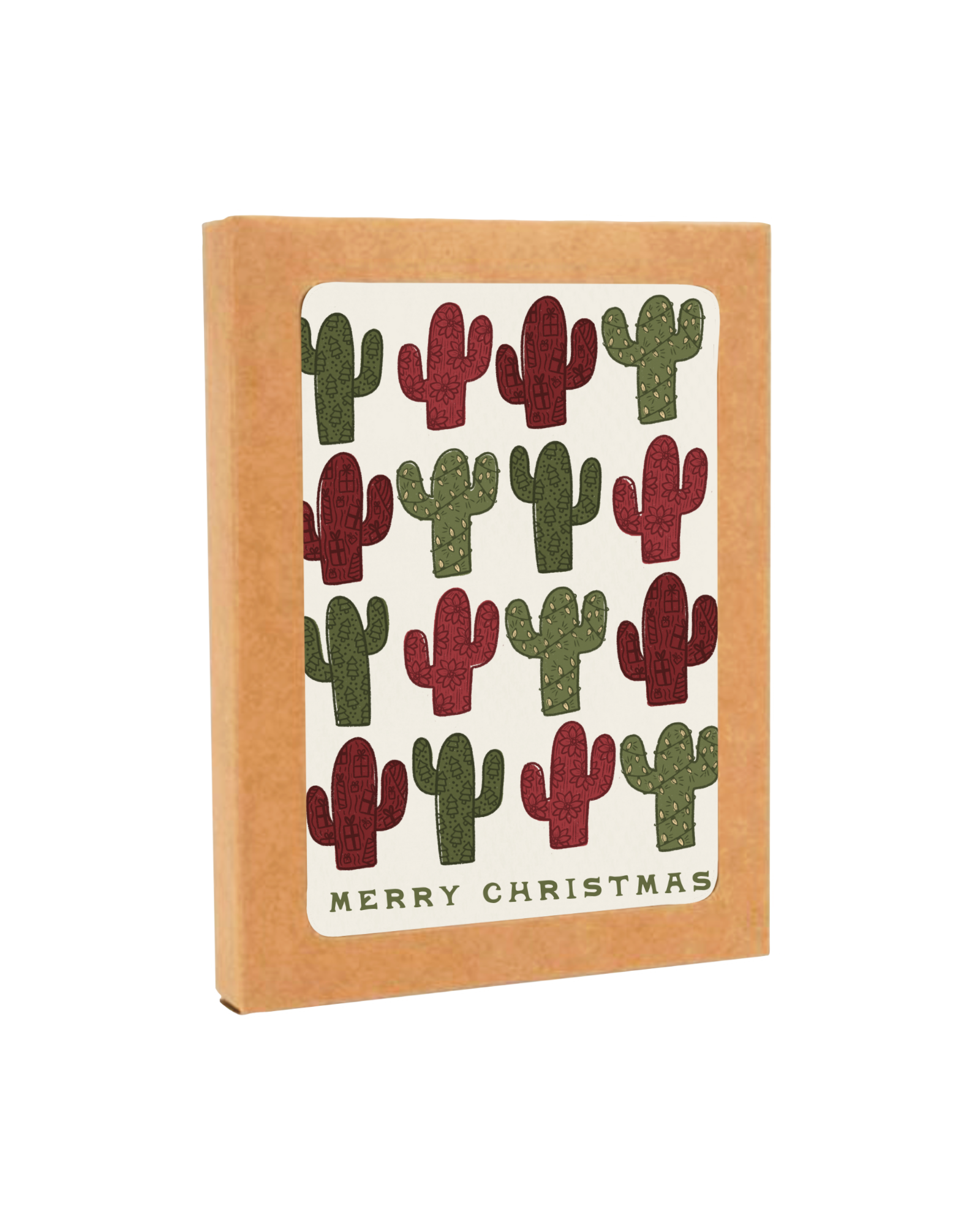 Cactus Christmas Greeting Card Box Set of 8