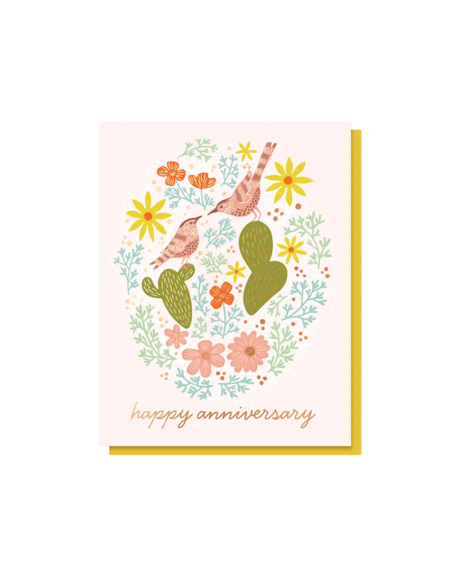 Cactus Wren Anniversary Greeting Card