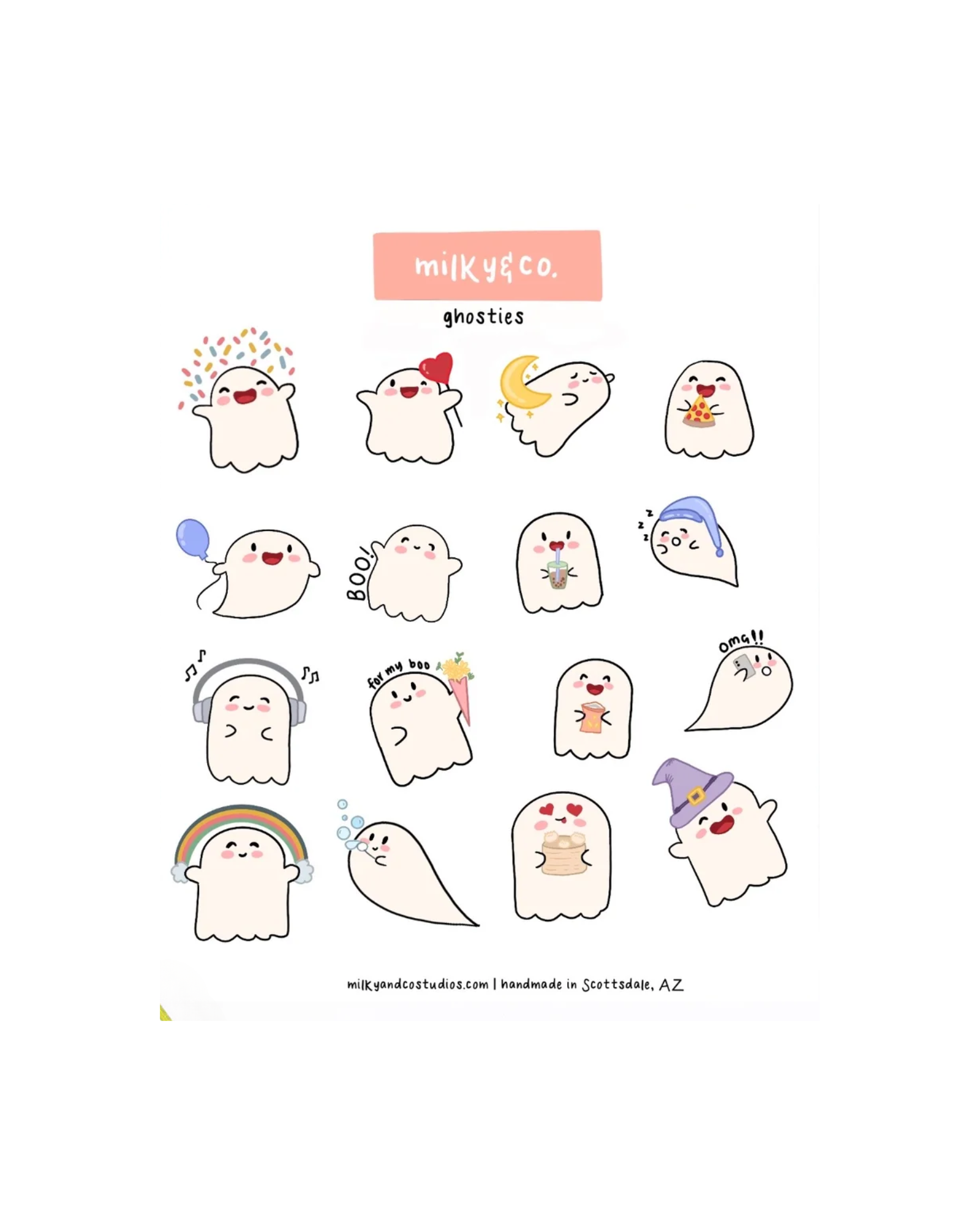 Ghosties Halloween Sticker Sheet