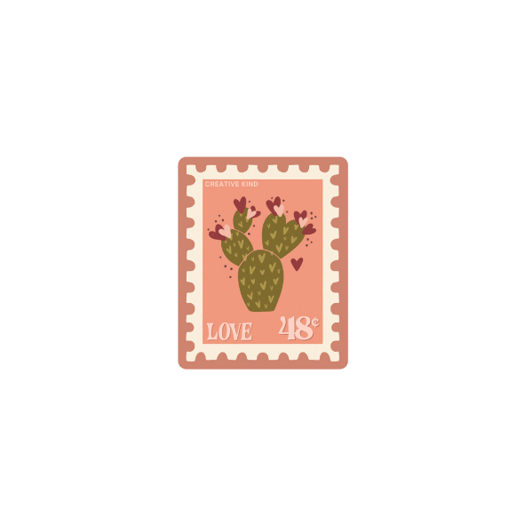 Prickly Pear Stamp Vinyl Sticker