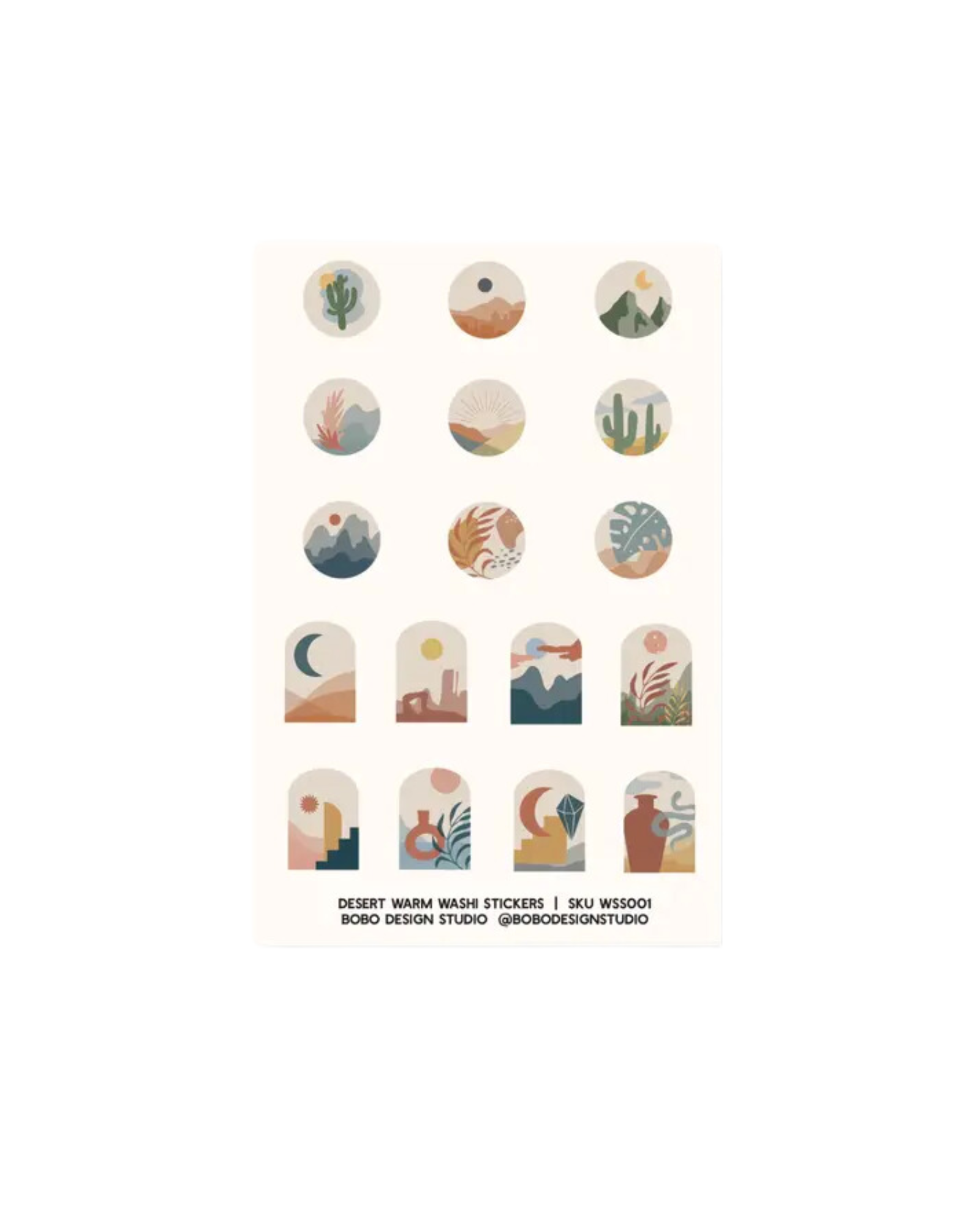 Warm Desert Washi Sticker Sheet