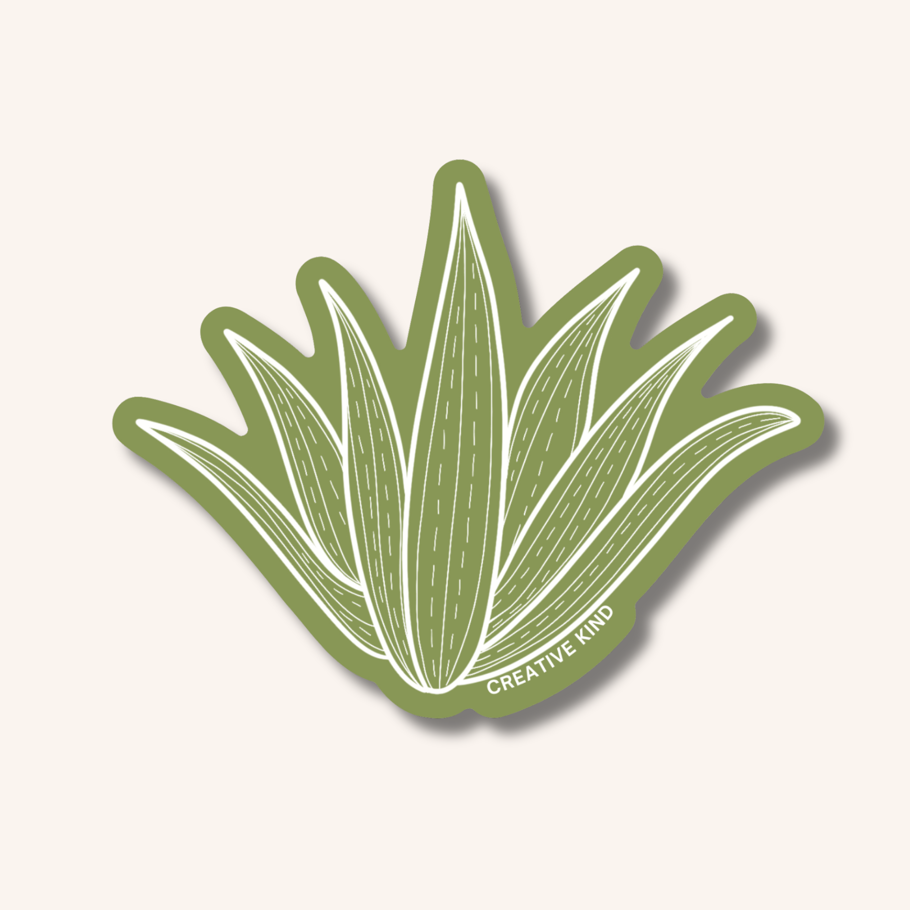 Agave Plant Stitch Vinyl Sticker