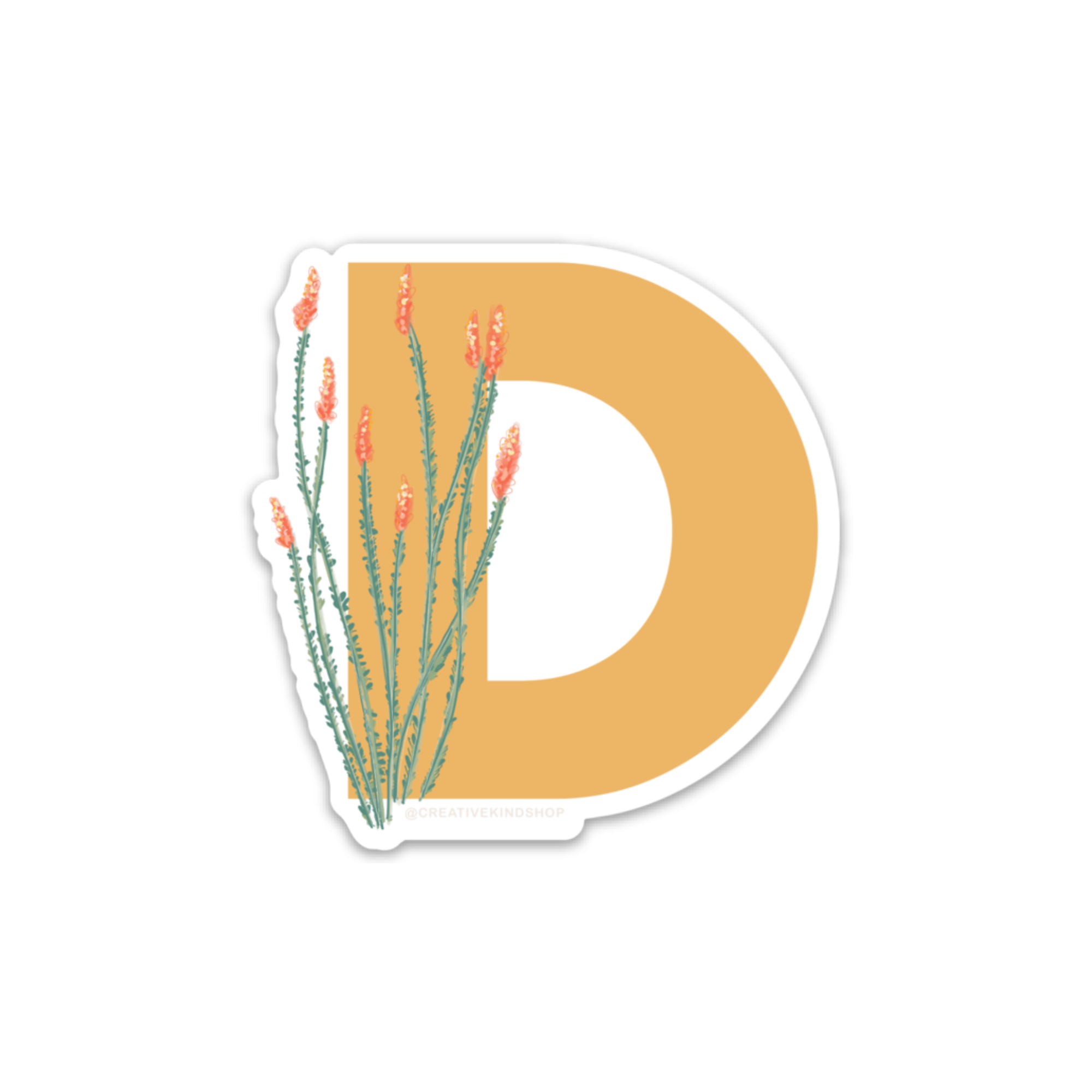Desert Flora Monogram Vinyl Sticker