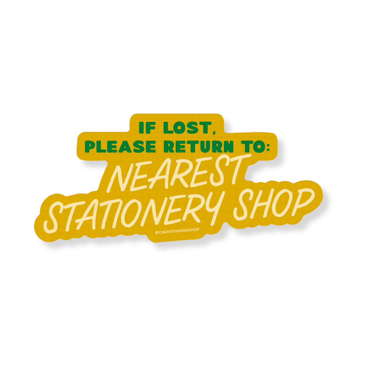 If Lost Stationery Shop Vinyl Sticker
