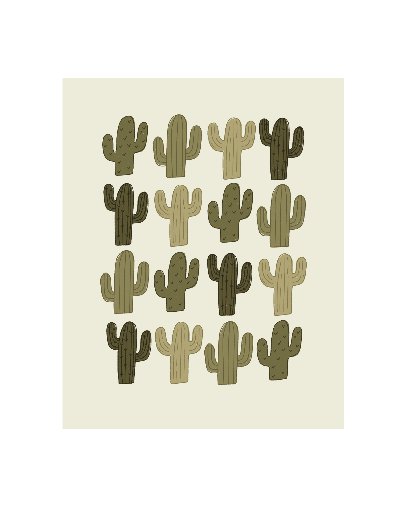 16 Cacti Art Print - 5 x 7, 8 x 10, 11 x 14