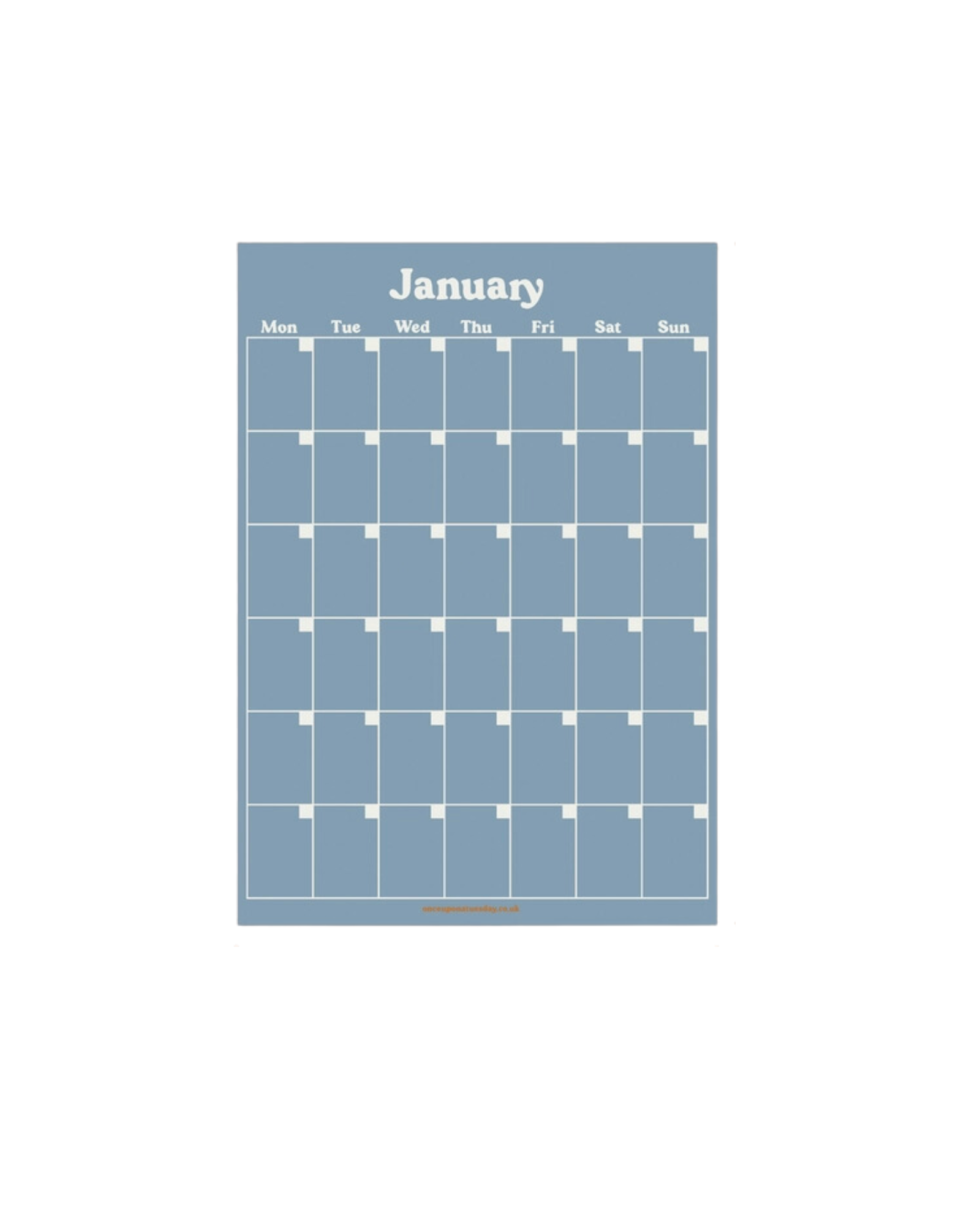 Blues & Greens Monthly Undated A3 Wall Planner