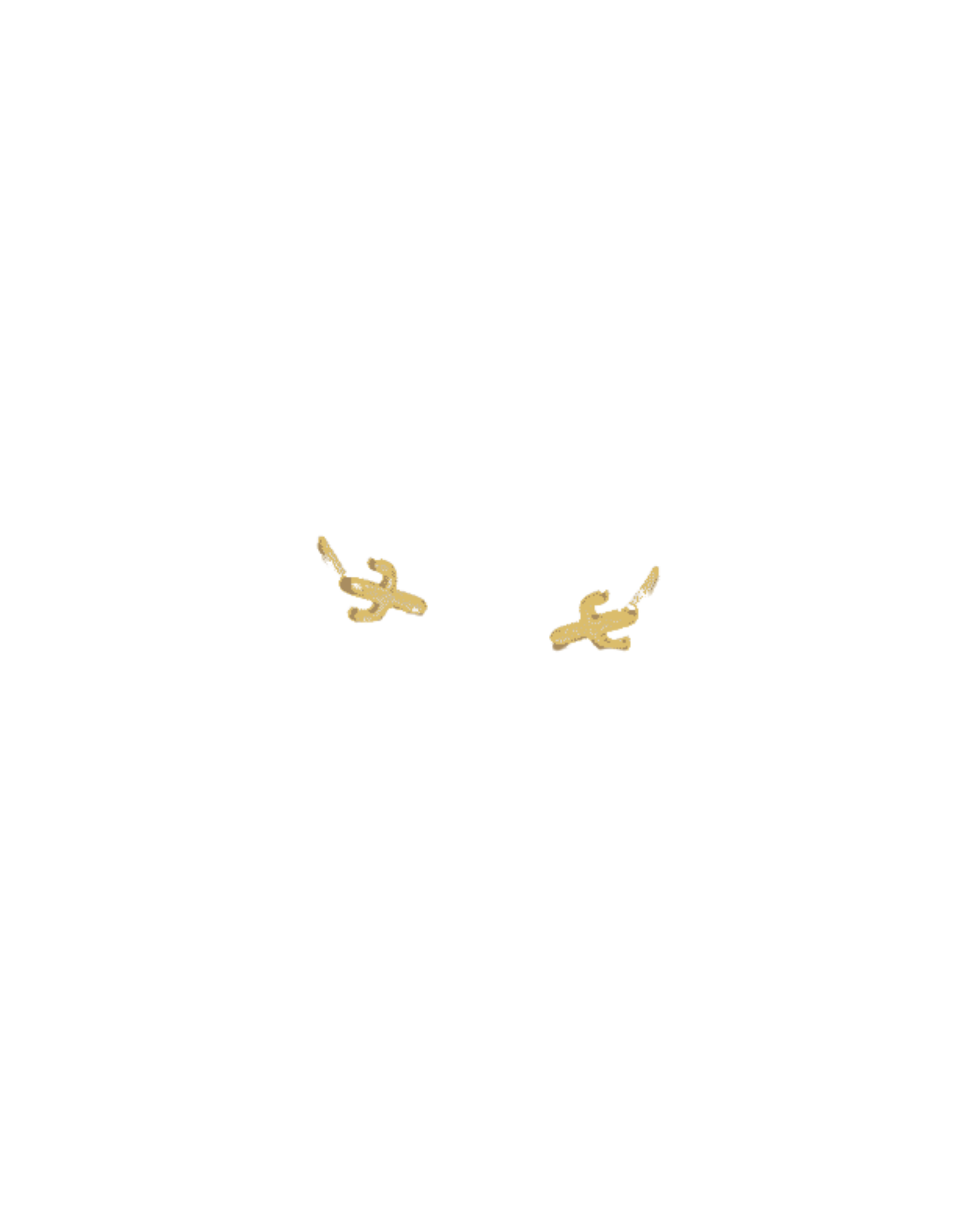 Small gold saguaro cactus stud earrings