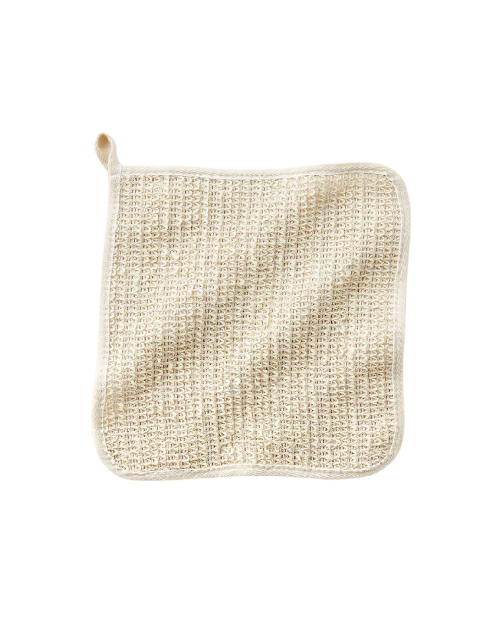 Tan, square agave washcloth