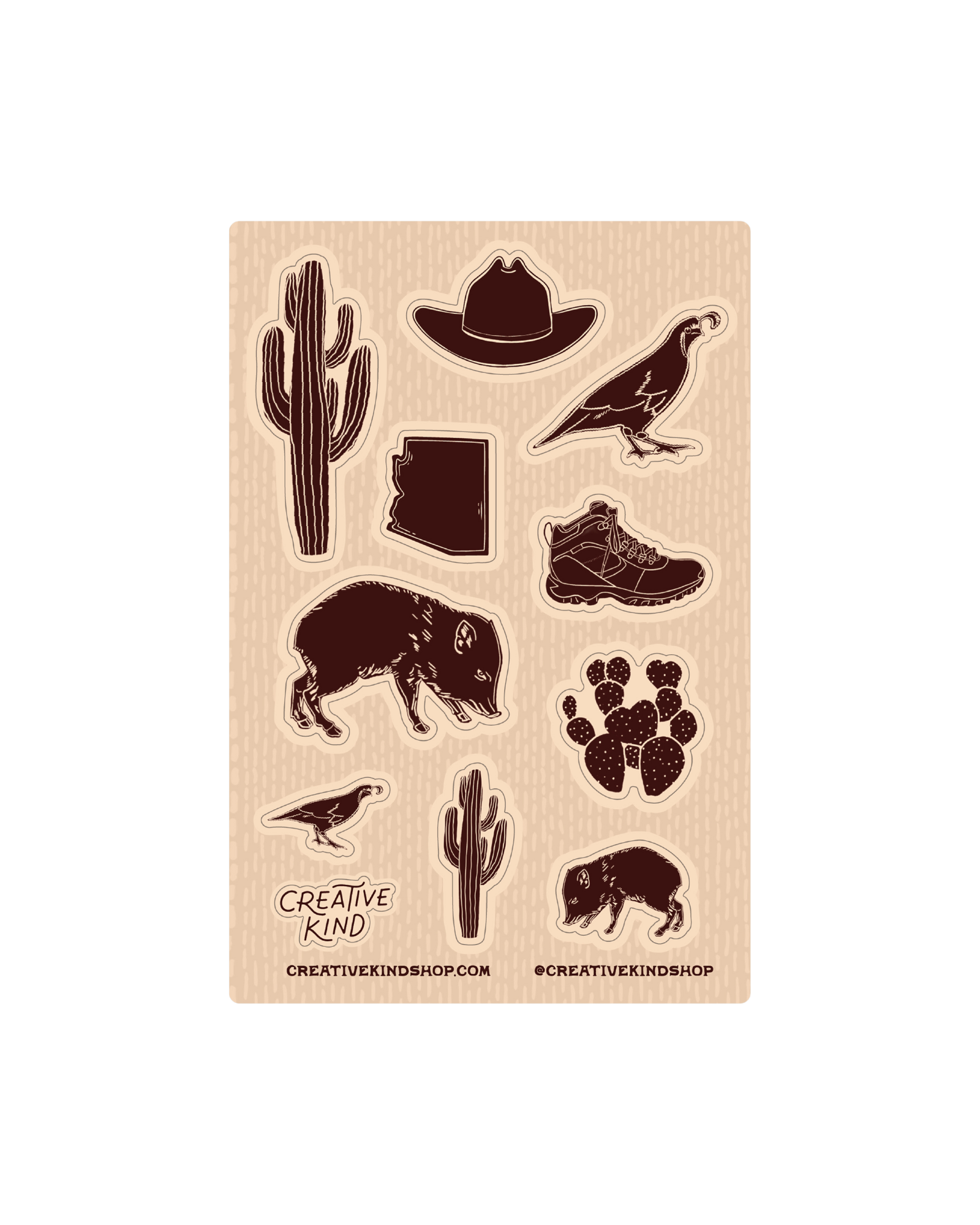 Arizona Characters Vinyl Stickers Sheet