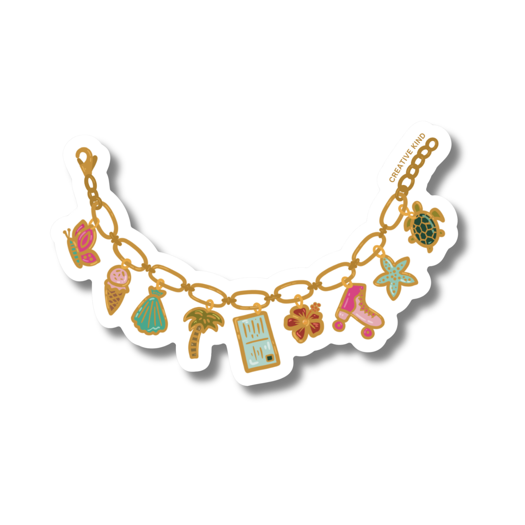 Beach Charm Bracelet Vinyl Sticker