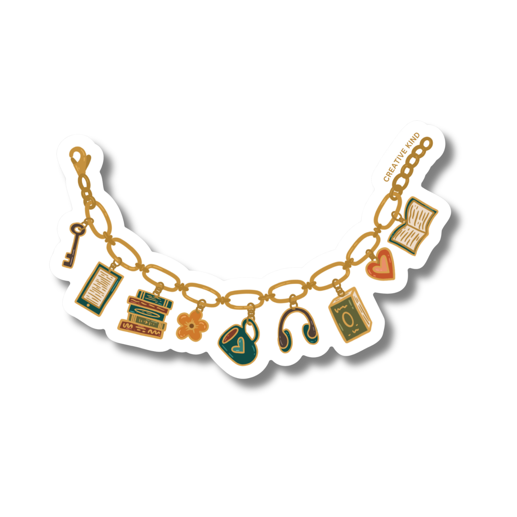 Bookish Charm Bracelet Vinyl Sticker