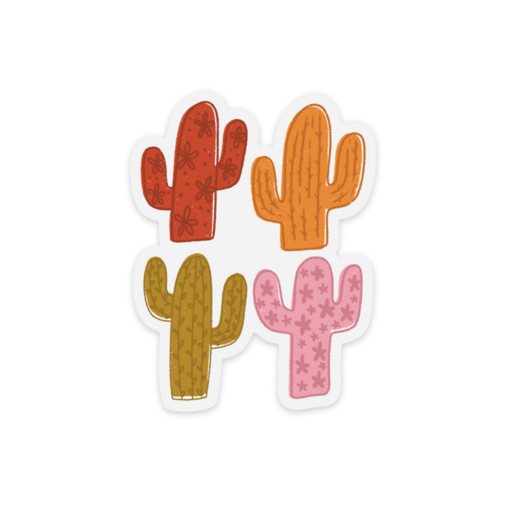 Iscream Sparkly Rhinestone Cactus Vinyl Cling Decal - Repositionable, 6 Inches