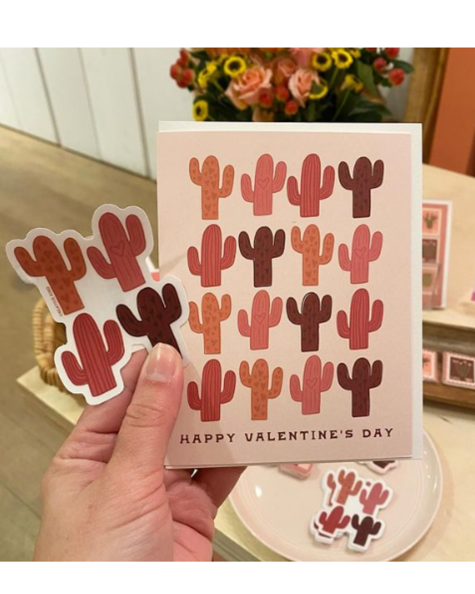 16 Cacti Valentine's Day Greeting Card