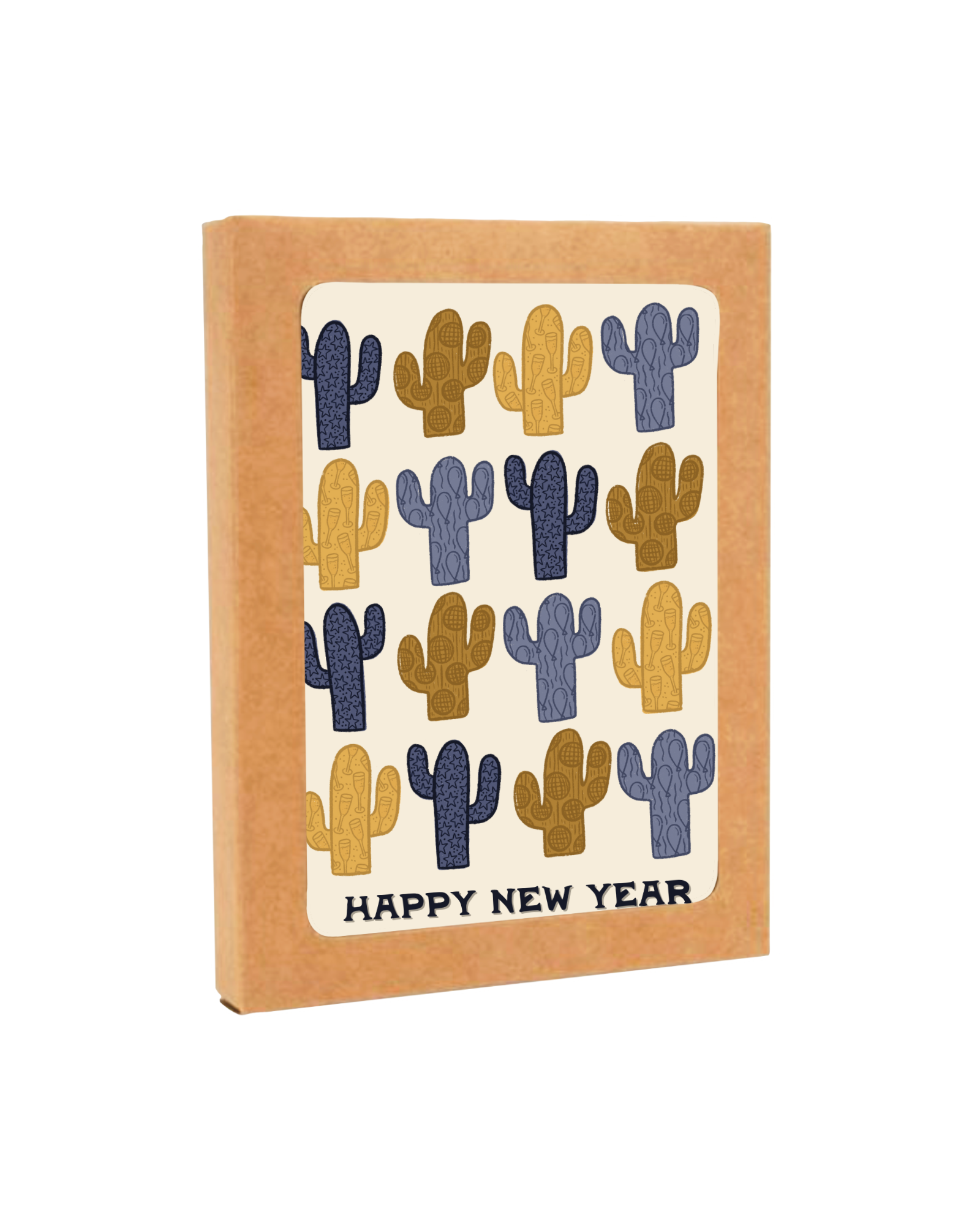 16 Cacti Happy New Year Greeting Card Box Set of 8