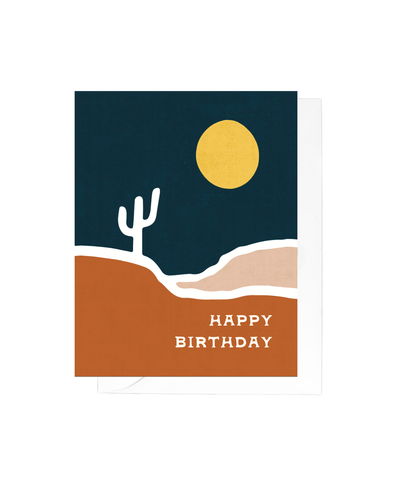 Midnight Cactus Birthday Greeting Card