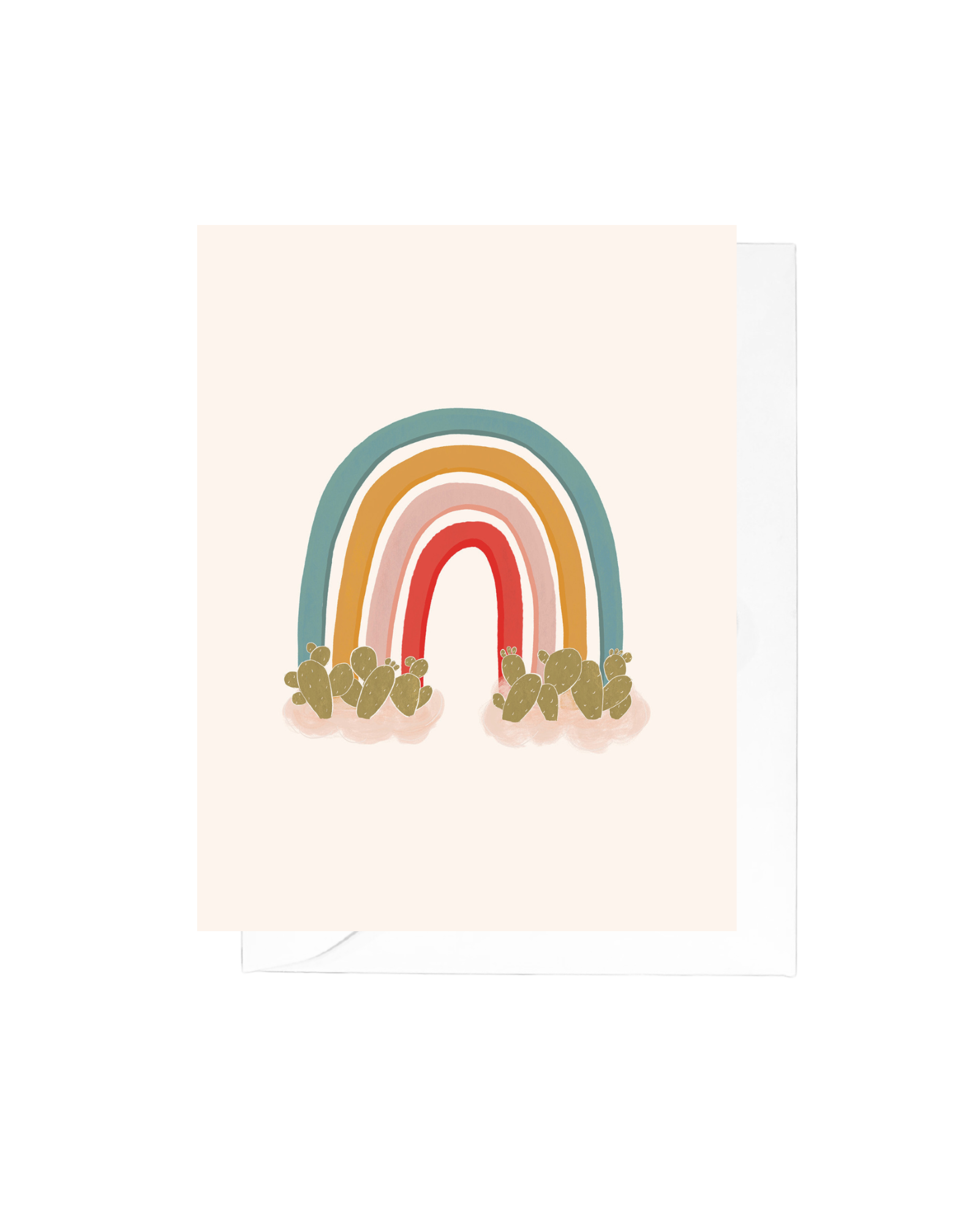 Prickly Pear Rainbow Greeting Card