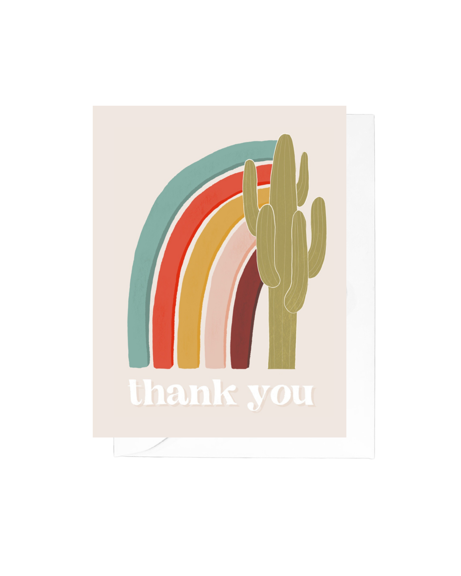 Rainbow Saguaro Thank You Greeting Card
