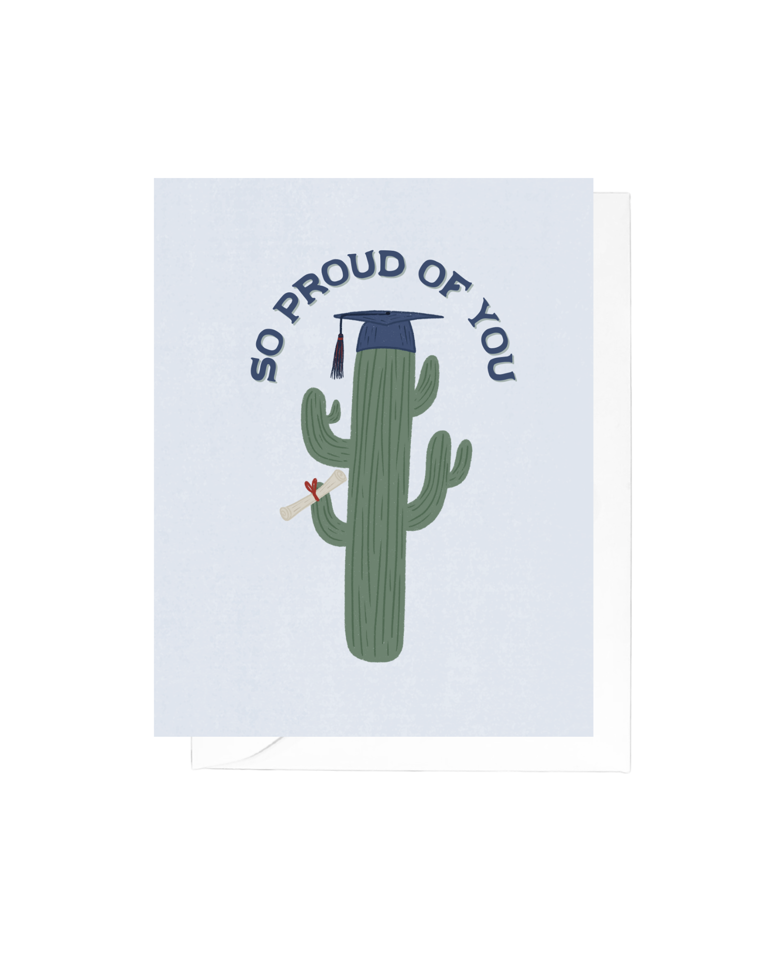 Blue and Red Cactus Grad Greeting Card