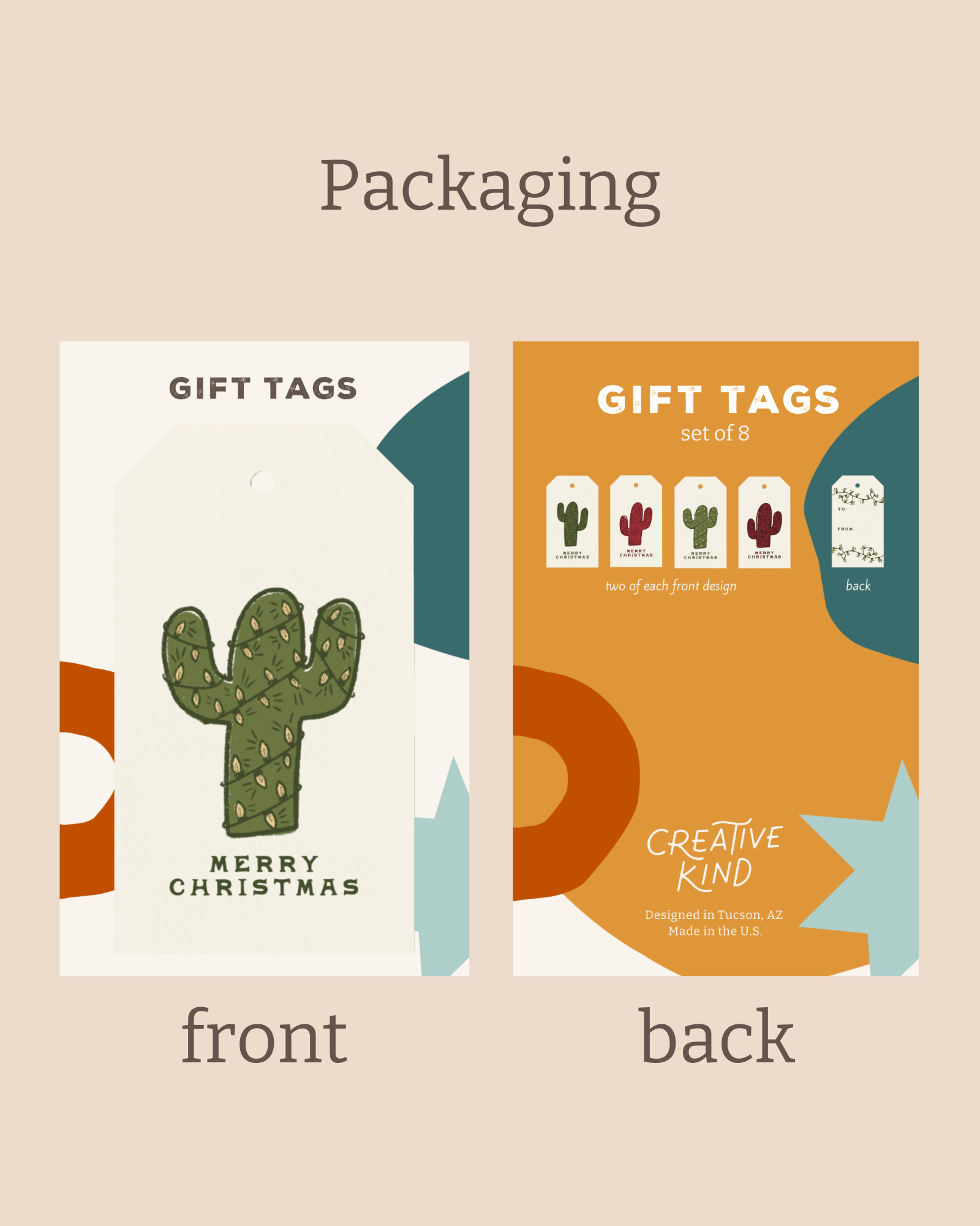 Christmas Cacti Gift Tags | Set of 8