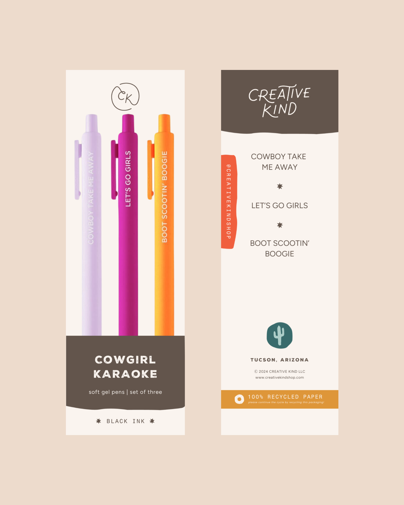 Cowgirl Karaoke Gel Pen Trio