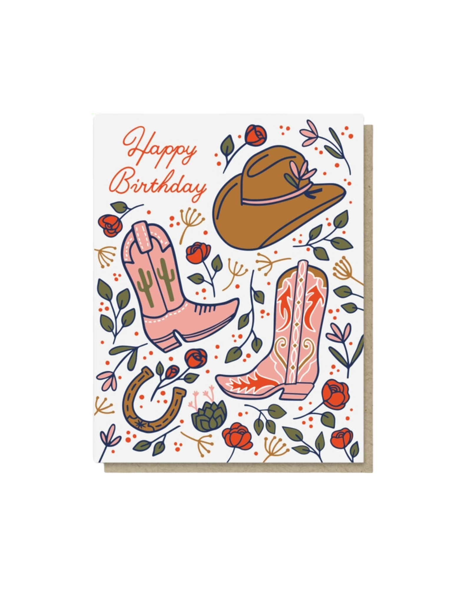 Western Rose Birthday Greeting Card