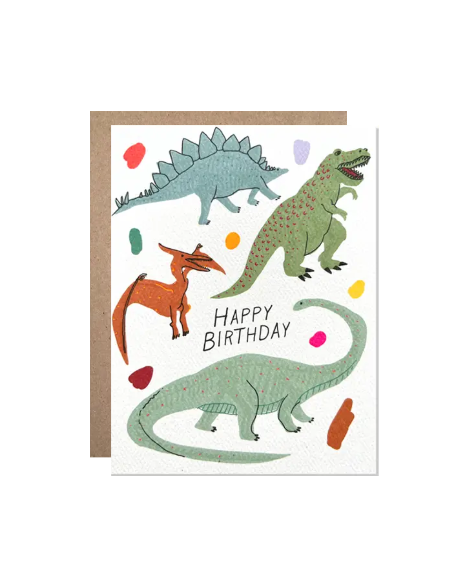Glow in the Dark Dinosaurs Birthday Greeting Card