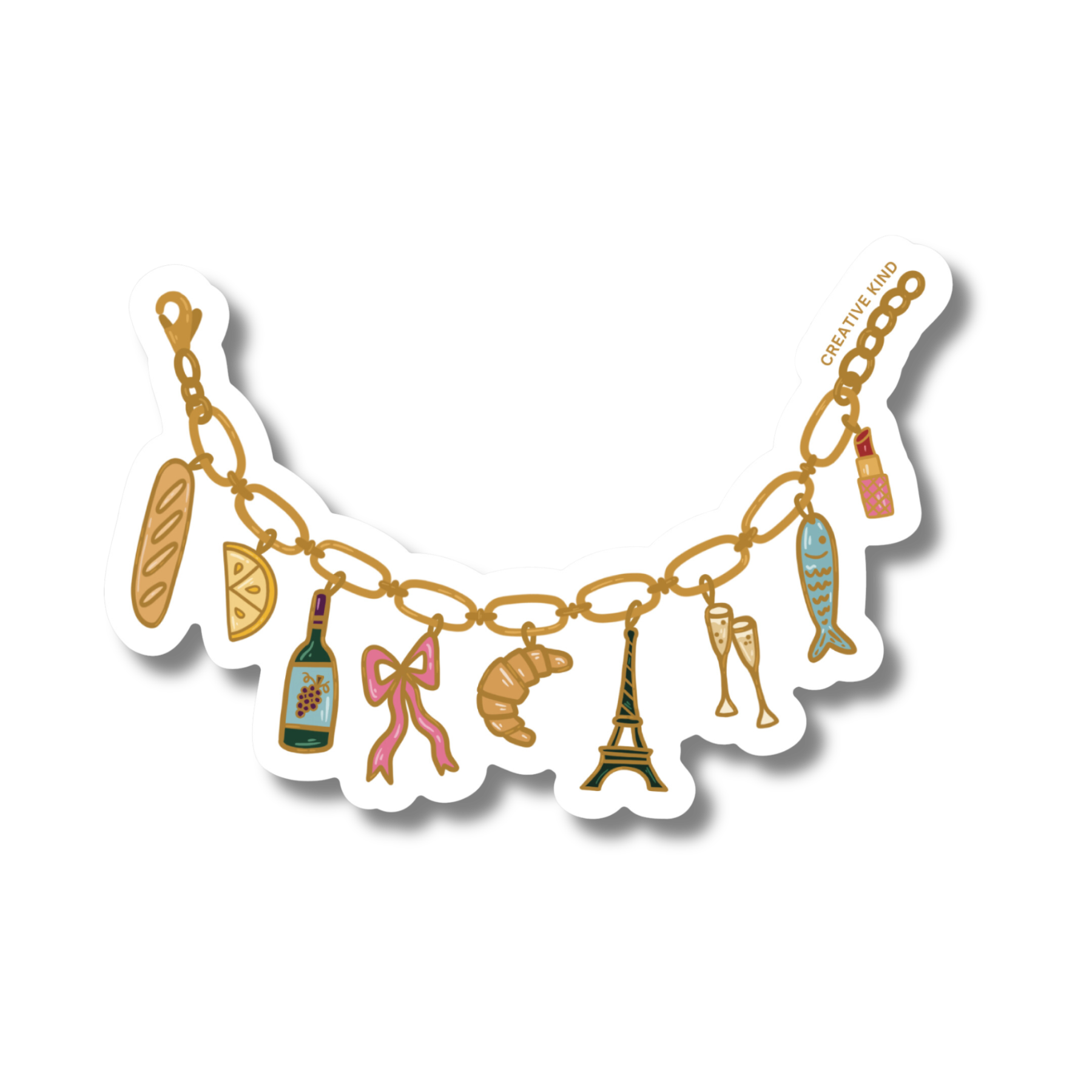 France Charm Bracelet Vinyl Sticker