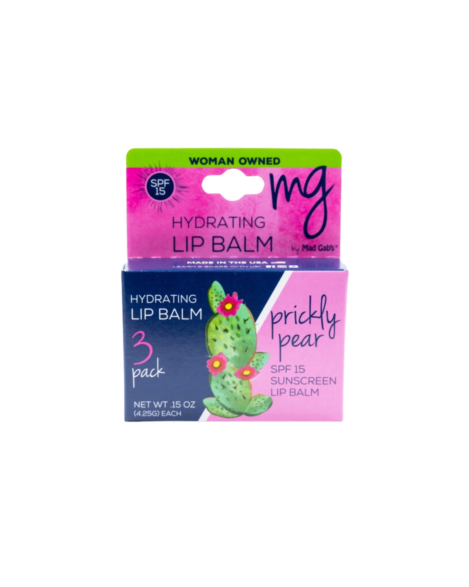 Prickly Pear Lip Balm | SPF 15 | 3 Pack