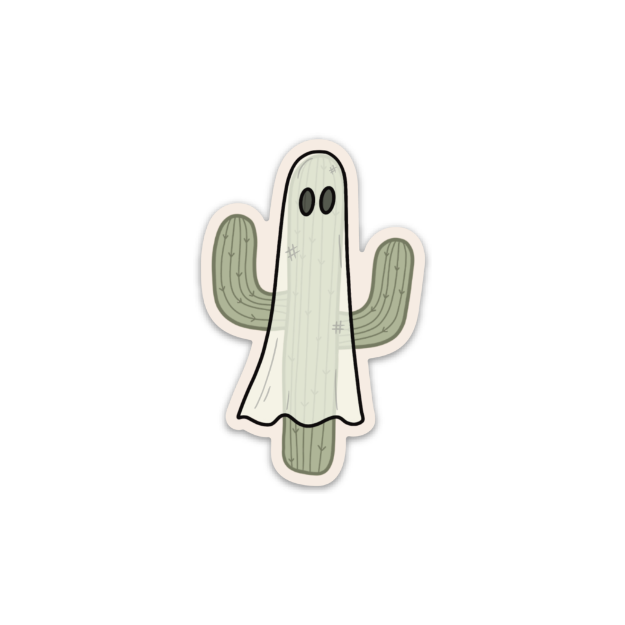 Ghost Saguaro Vinyl Sticker