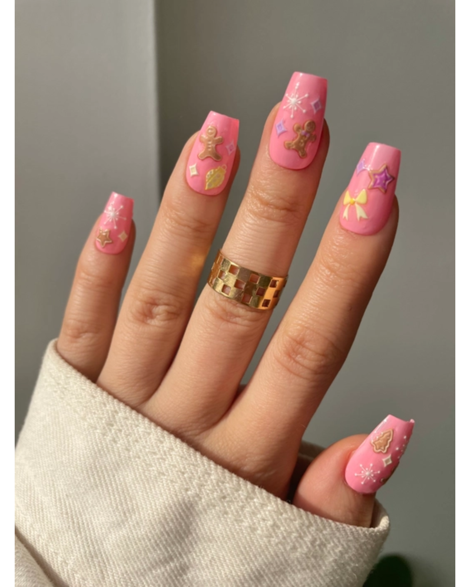 Gingerbread Holiday Nail Art Stickers